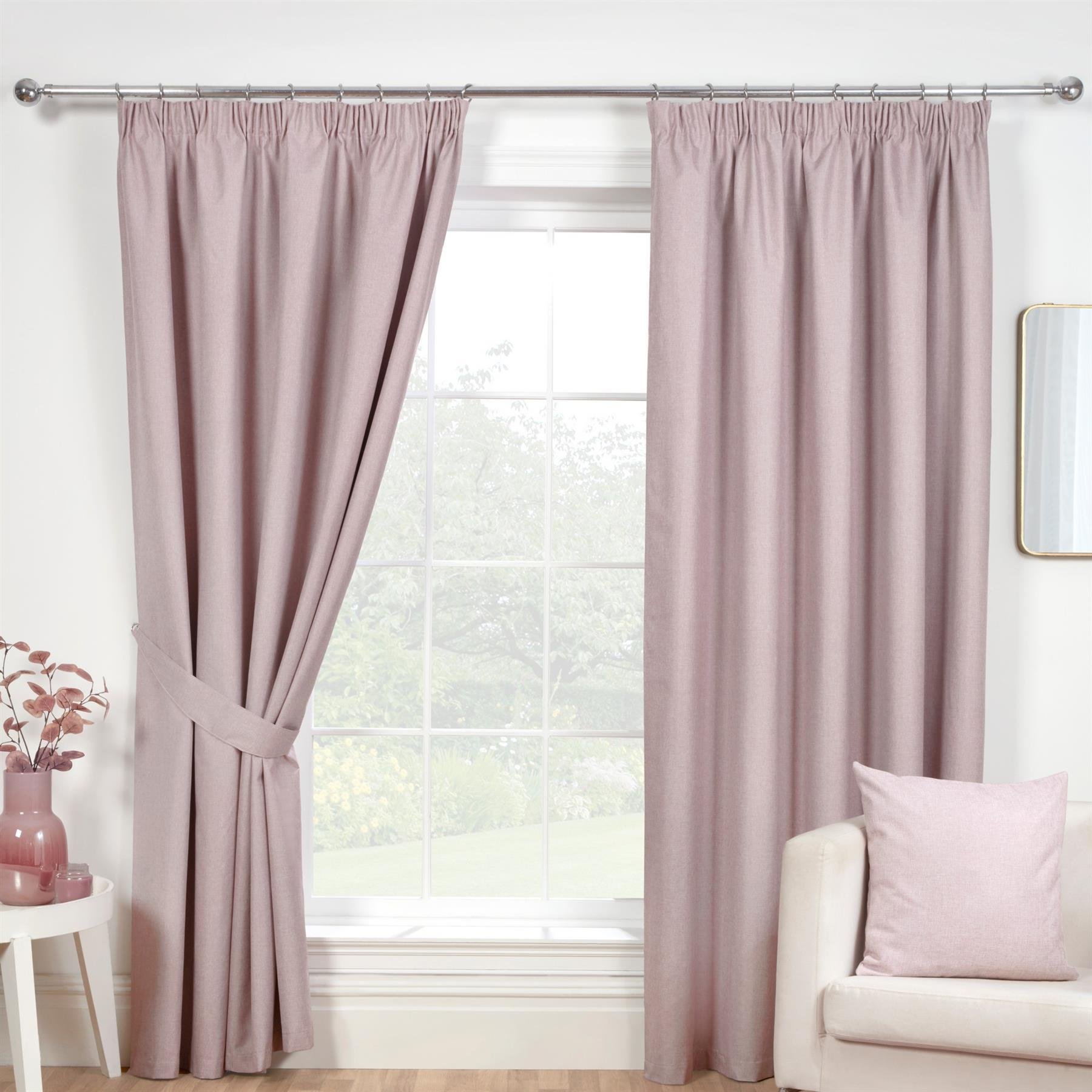 Sundour Eclipse Pencil Pleat Curtains - Rose - 117 x 229cm