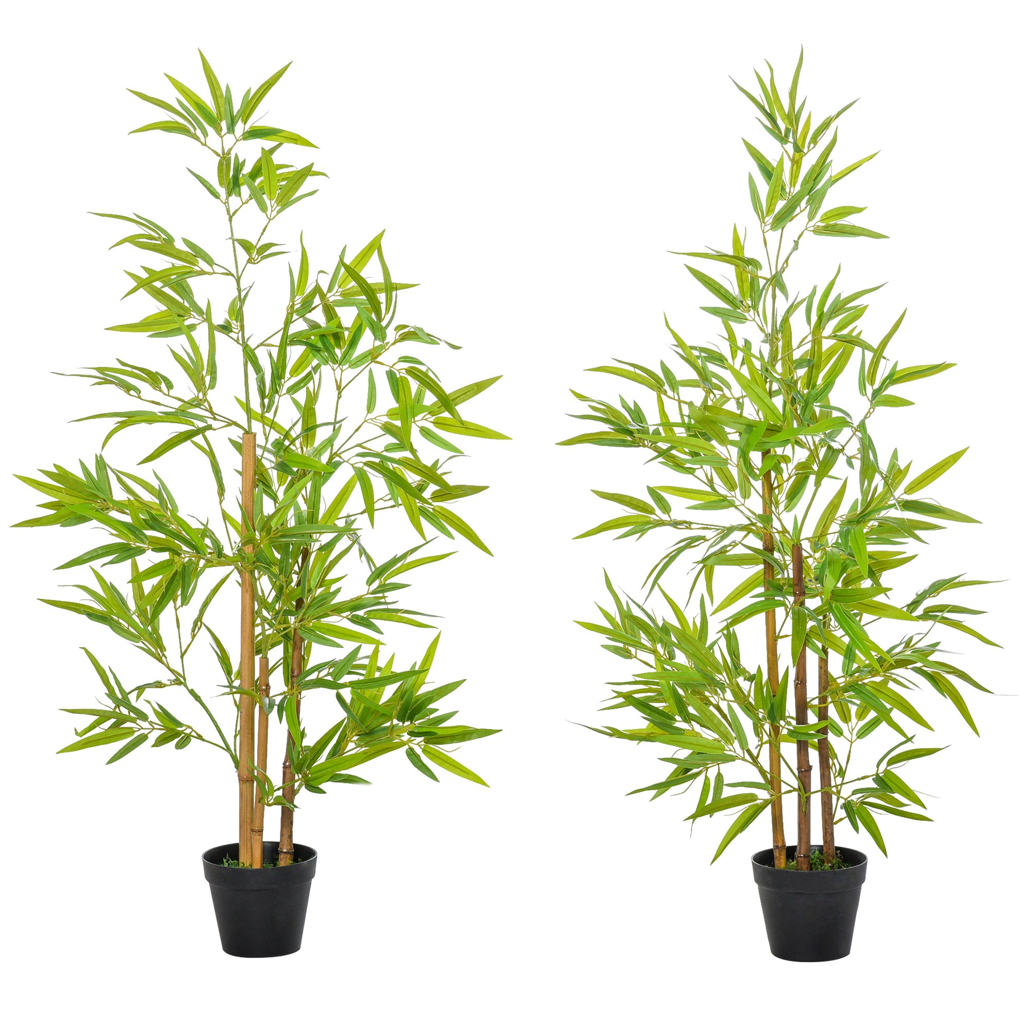 Outsunny Set of 2 Artificial Bamboo Trees- Green