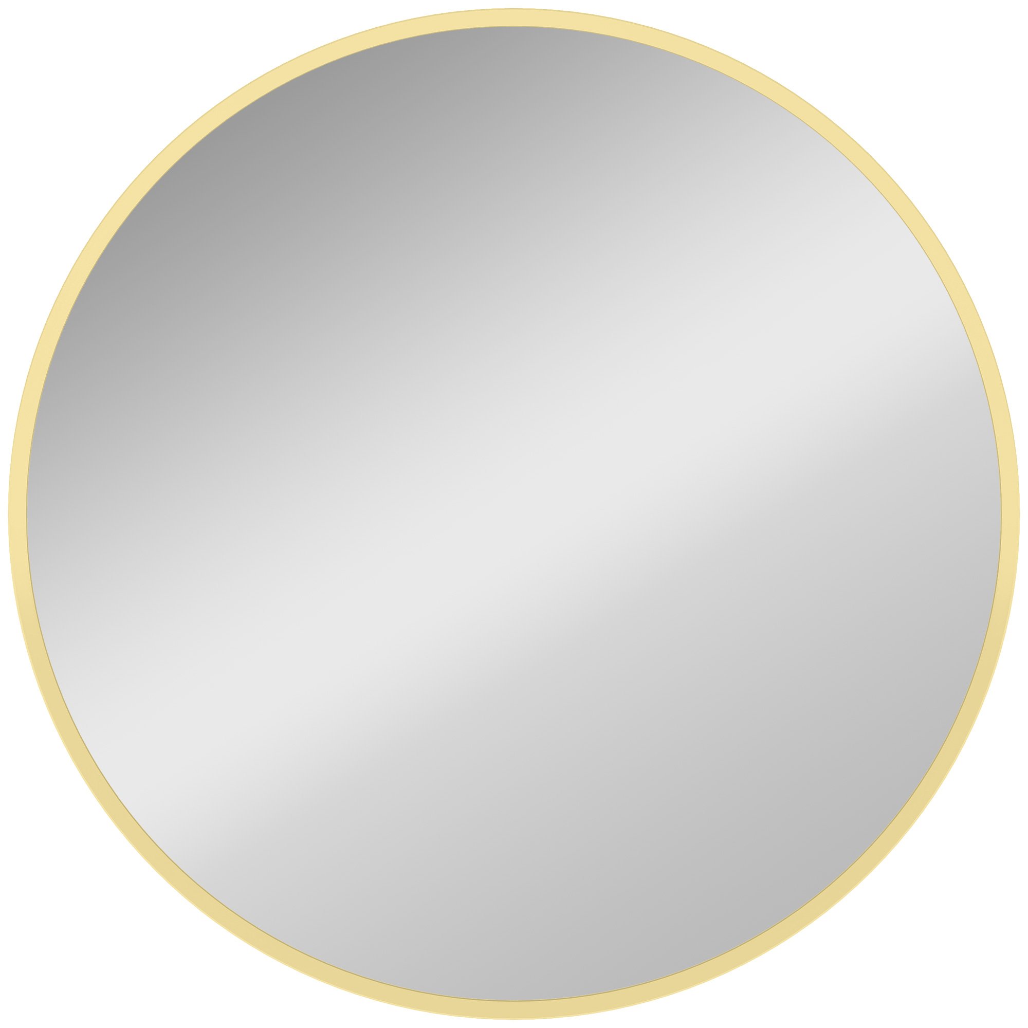 HOMCOM Minimalist Style Circle Wall Mirror - Gold