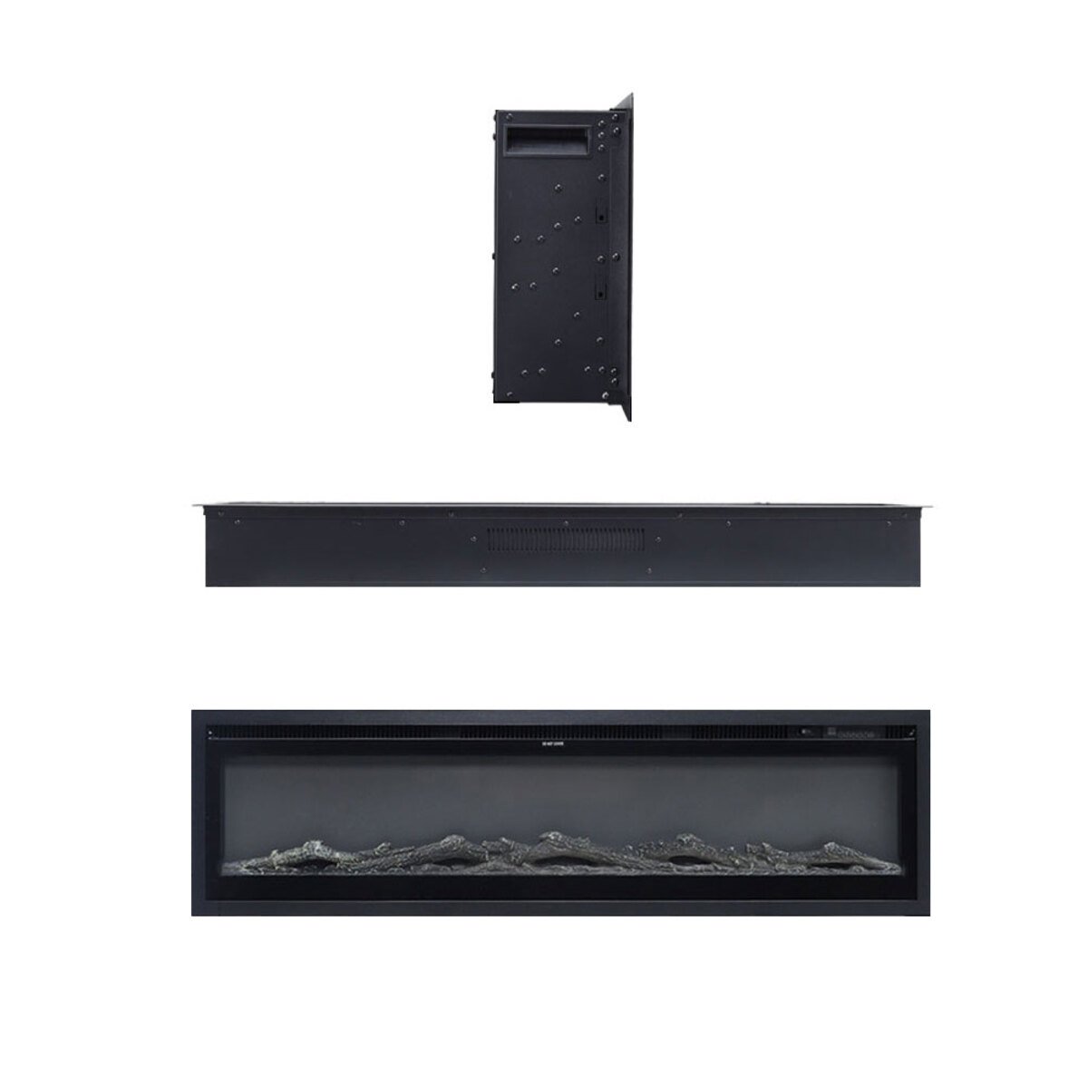 Living and Home 70 Inch Electric Fireplace with Remote Control - Black