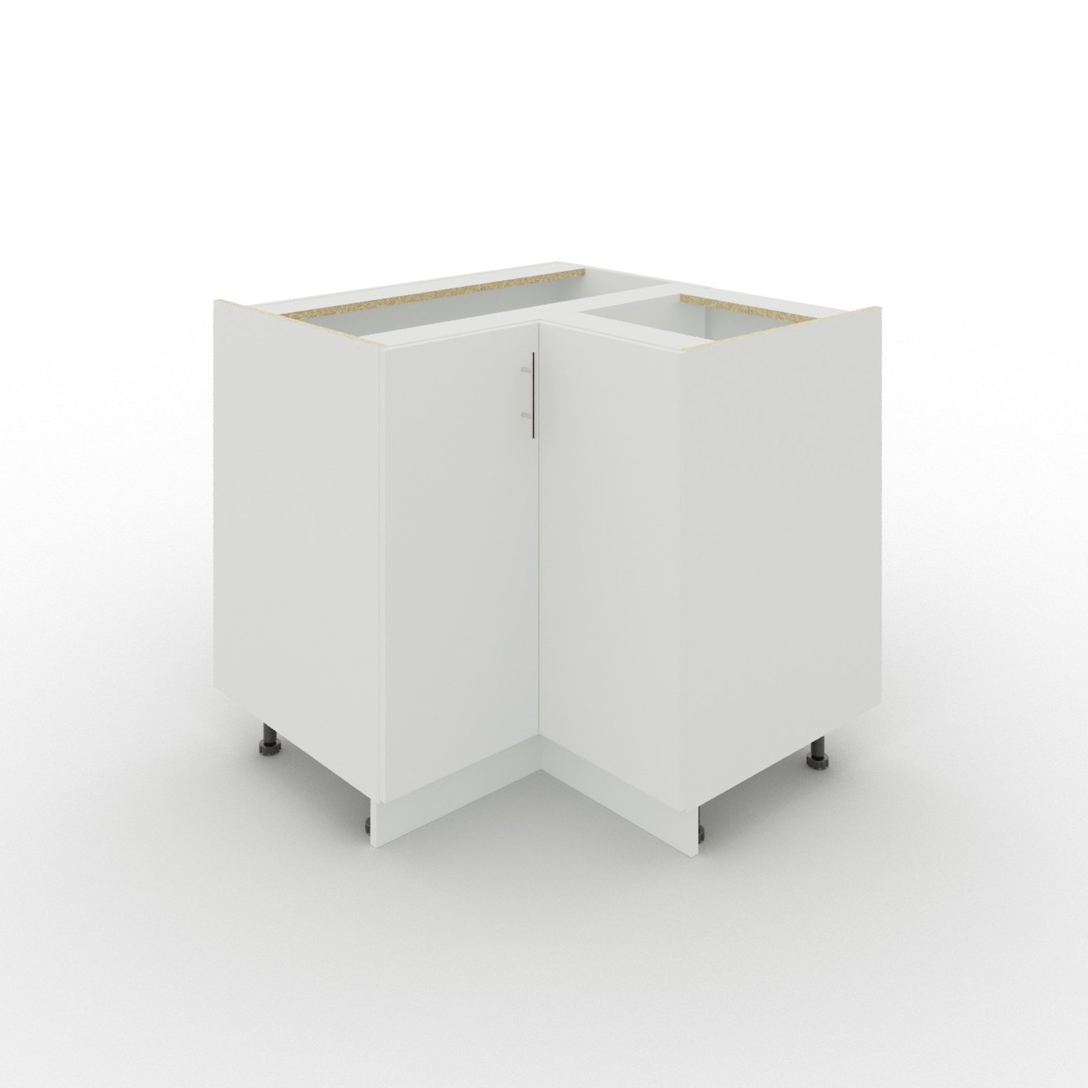 JD Greta 900mm Adjustable Leg Base Corner Cabinet with 2 Doors - White Matt