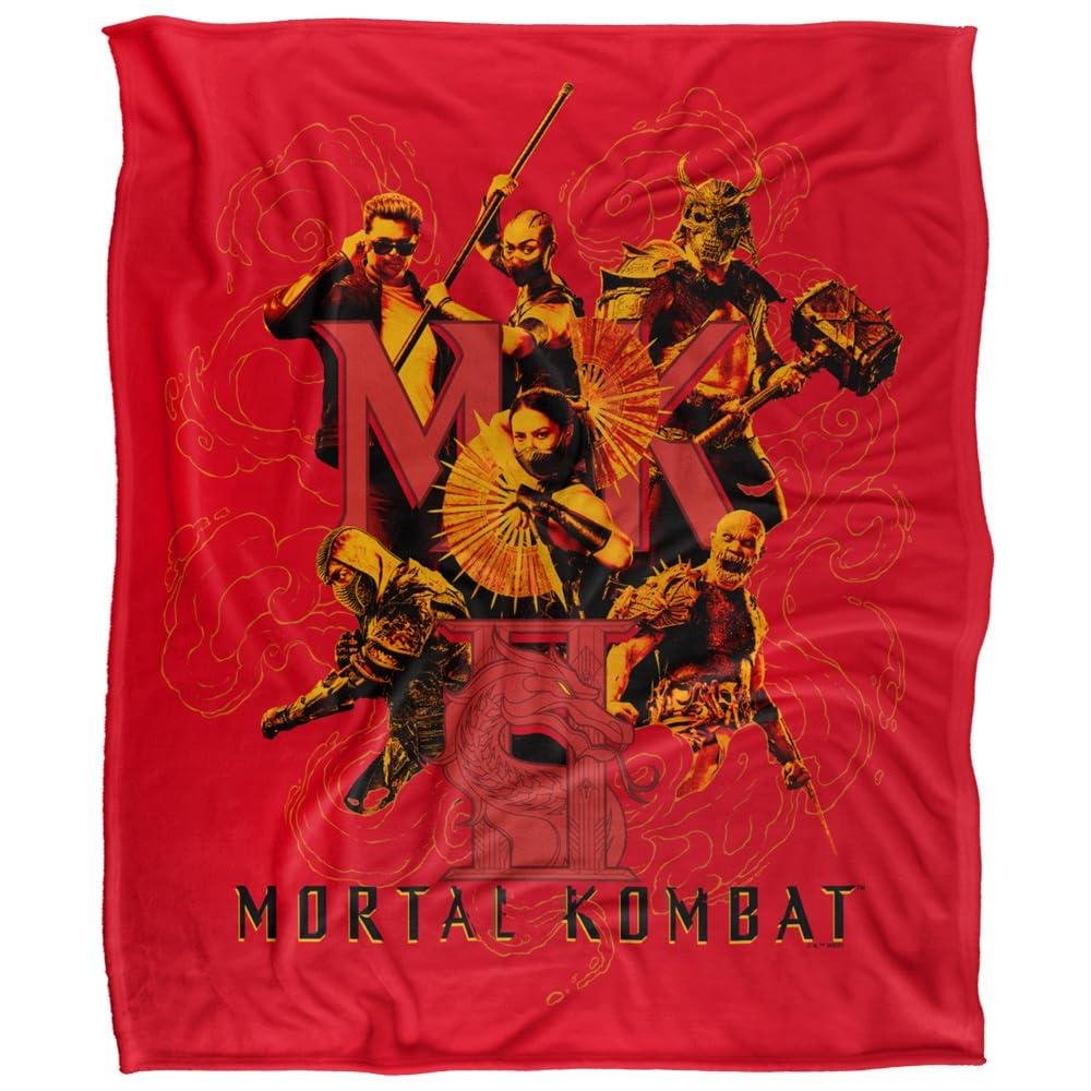 Mortal Kombat Fighters Cloud Soft Touch Red Blanket - 152cm x 127cm