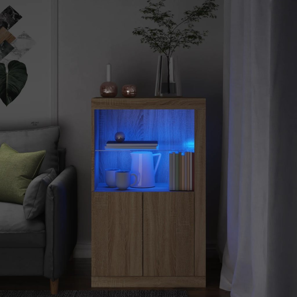 Walplus Engineered Wood Cabinet - Light Oak - 60.5 x 37 x 100 cm