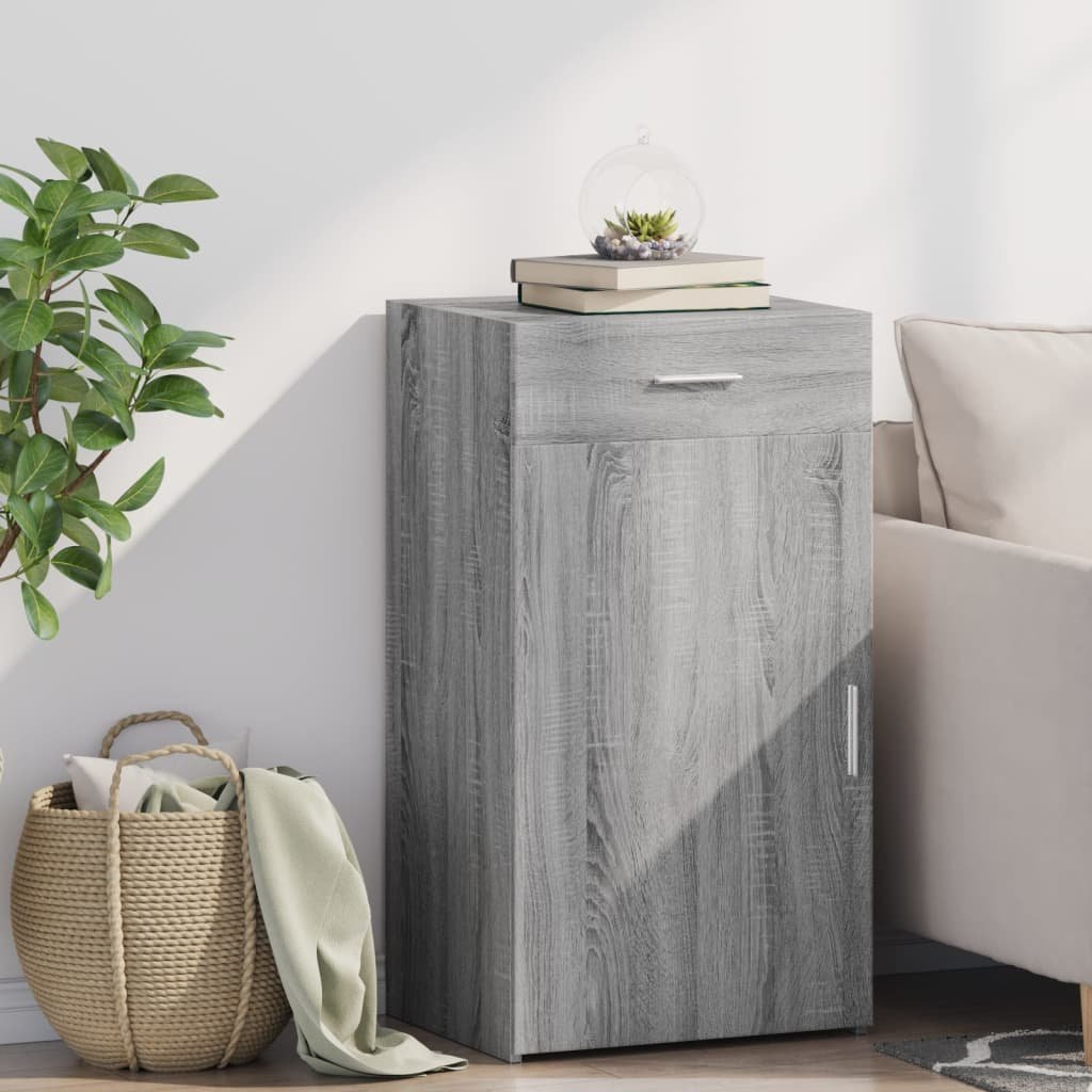 Walplus Engineered Wood Sideboard - Grey Sonoma - 50 x 42.5 x 93 cm