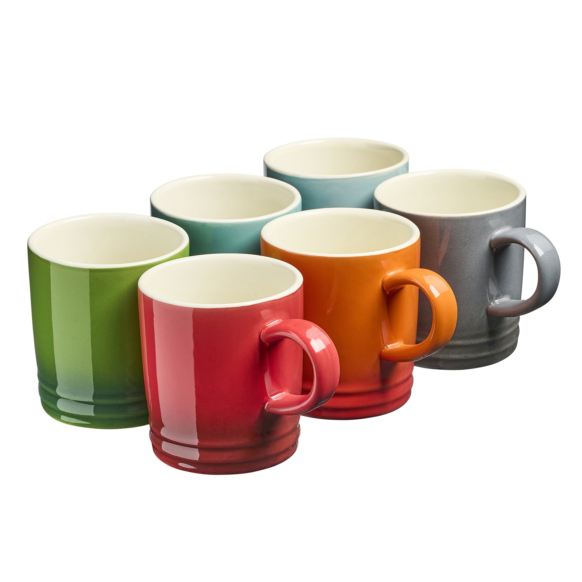 Cooks Professional 6 Piece Colourful Stoneware Midi Mug Set 240ml - Multicolour