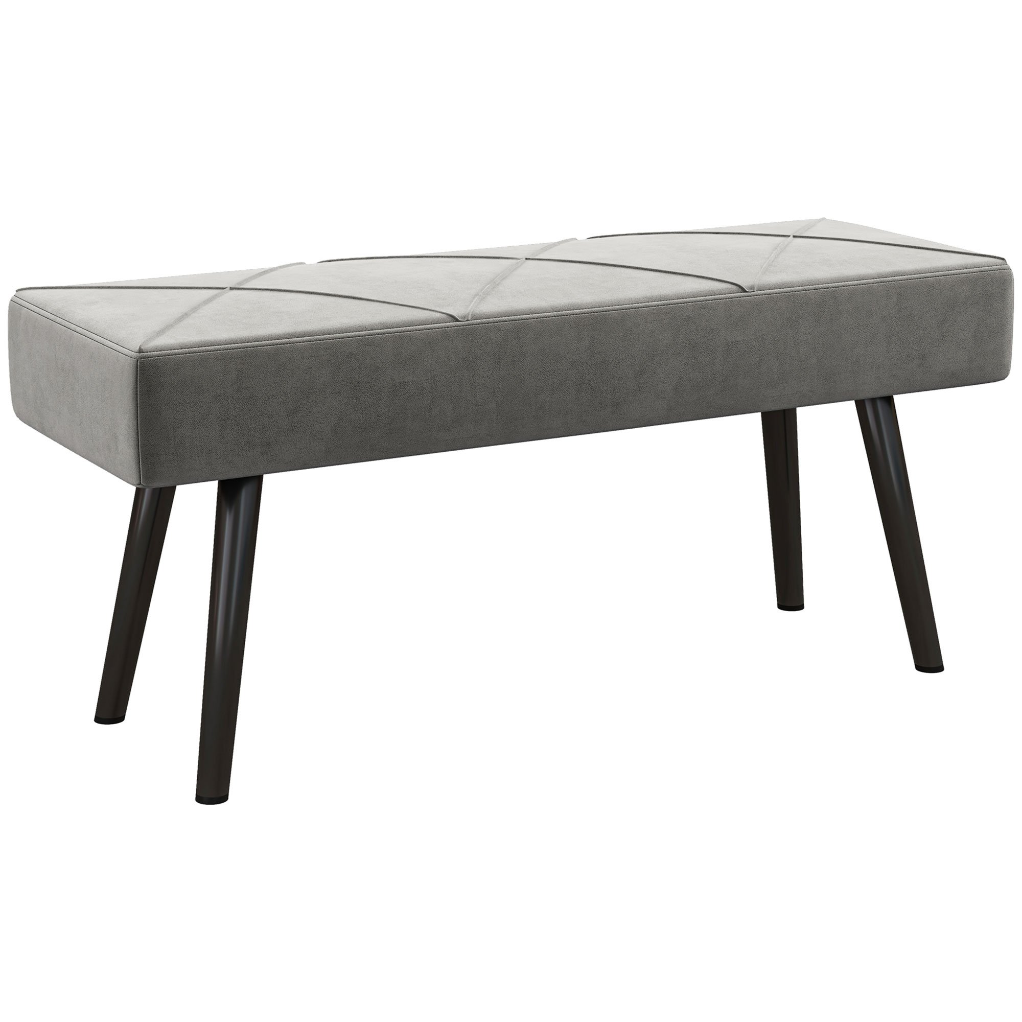 HOMCOM X Shape Design End of Bed Bench - Grey
