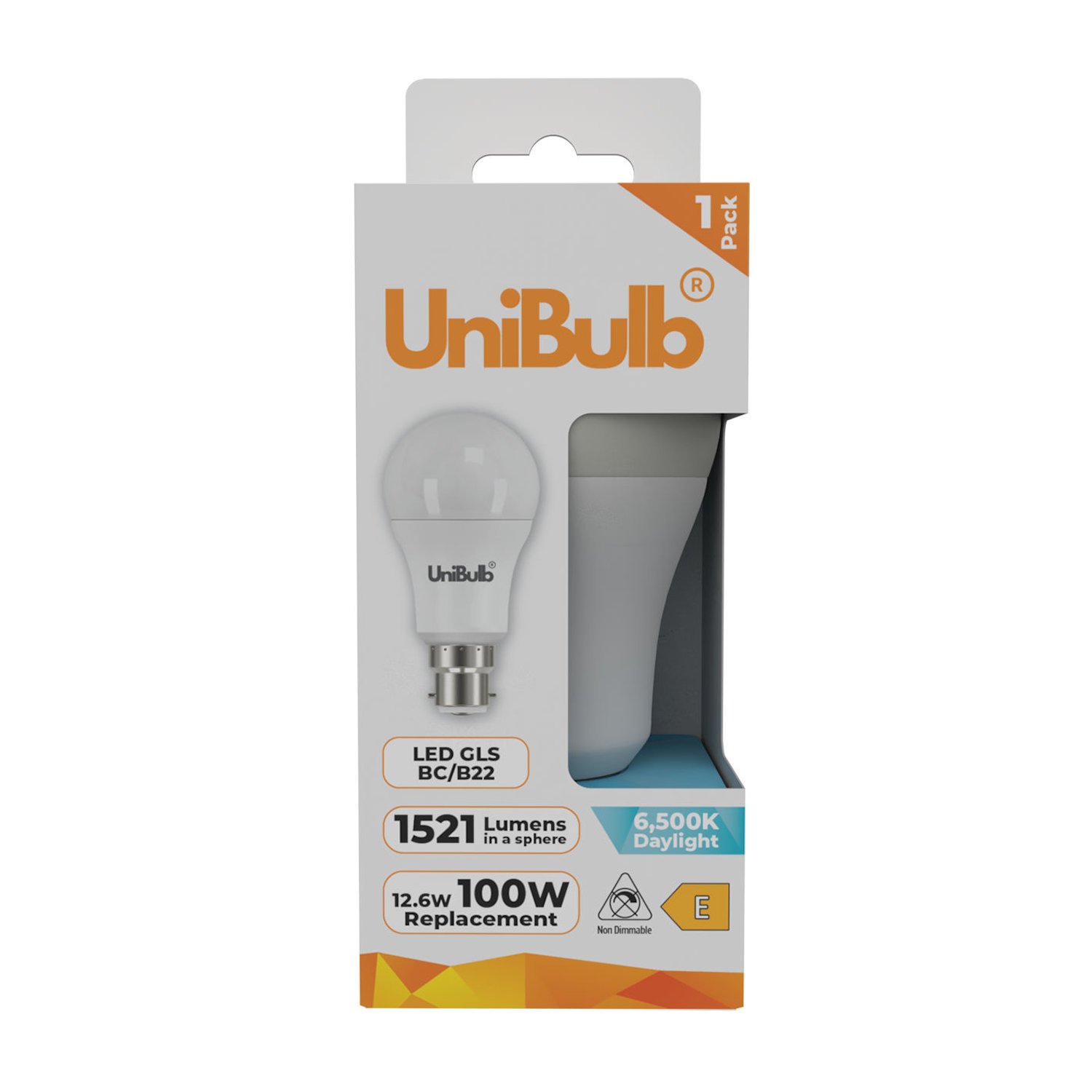 UniBulb 12.6W LED Daylight GLS B22 Light Bulb