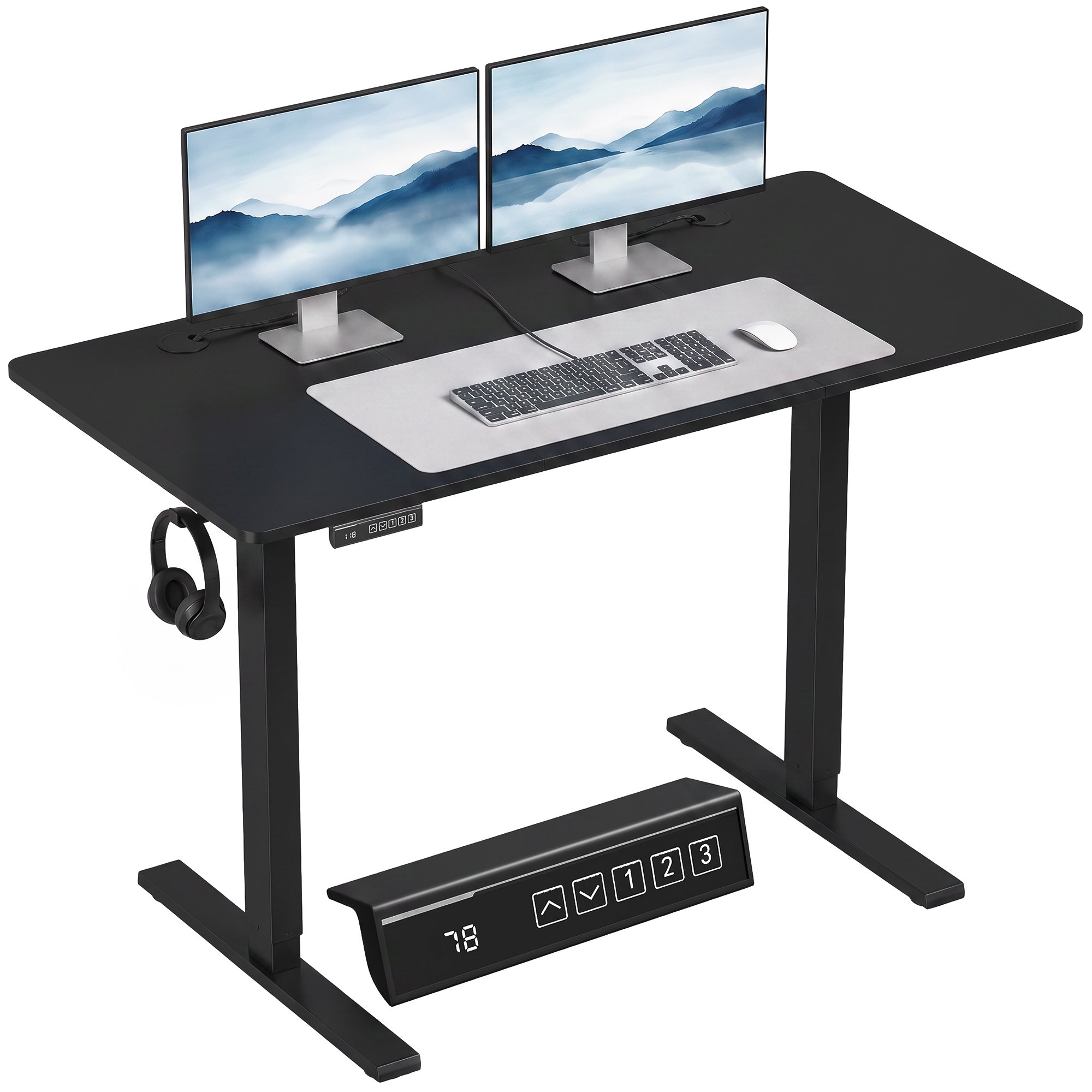 HOMCOM 120 x 60cm Electric Height Adjustable Standing Desk – Black