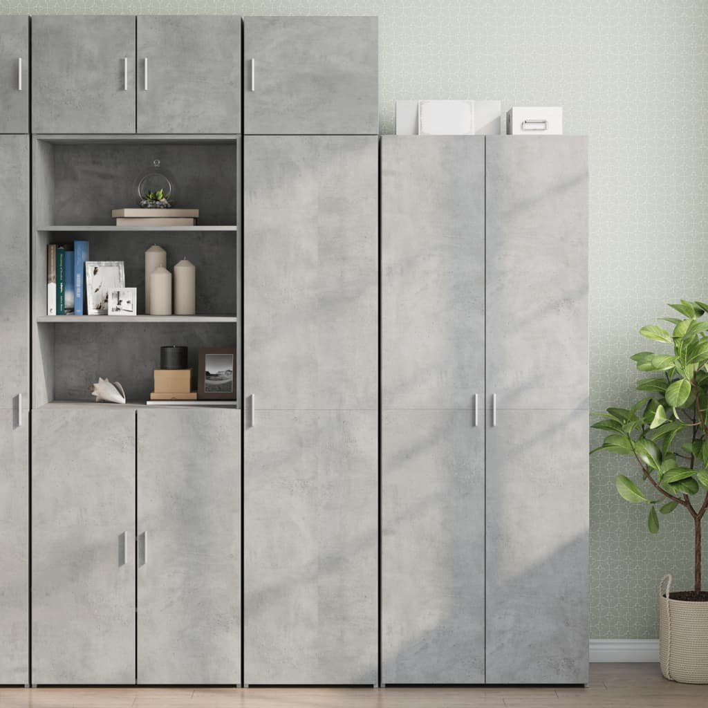 Walplus Engineered Wood Storage Cabinet - Granite Grey - 45 x 42.5 x 225 cm