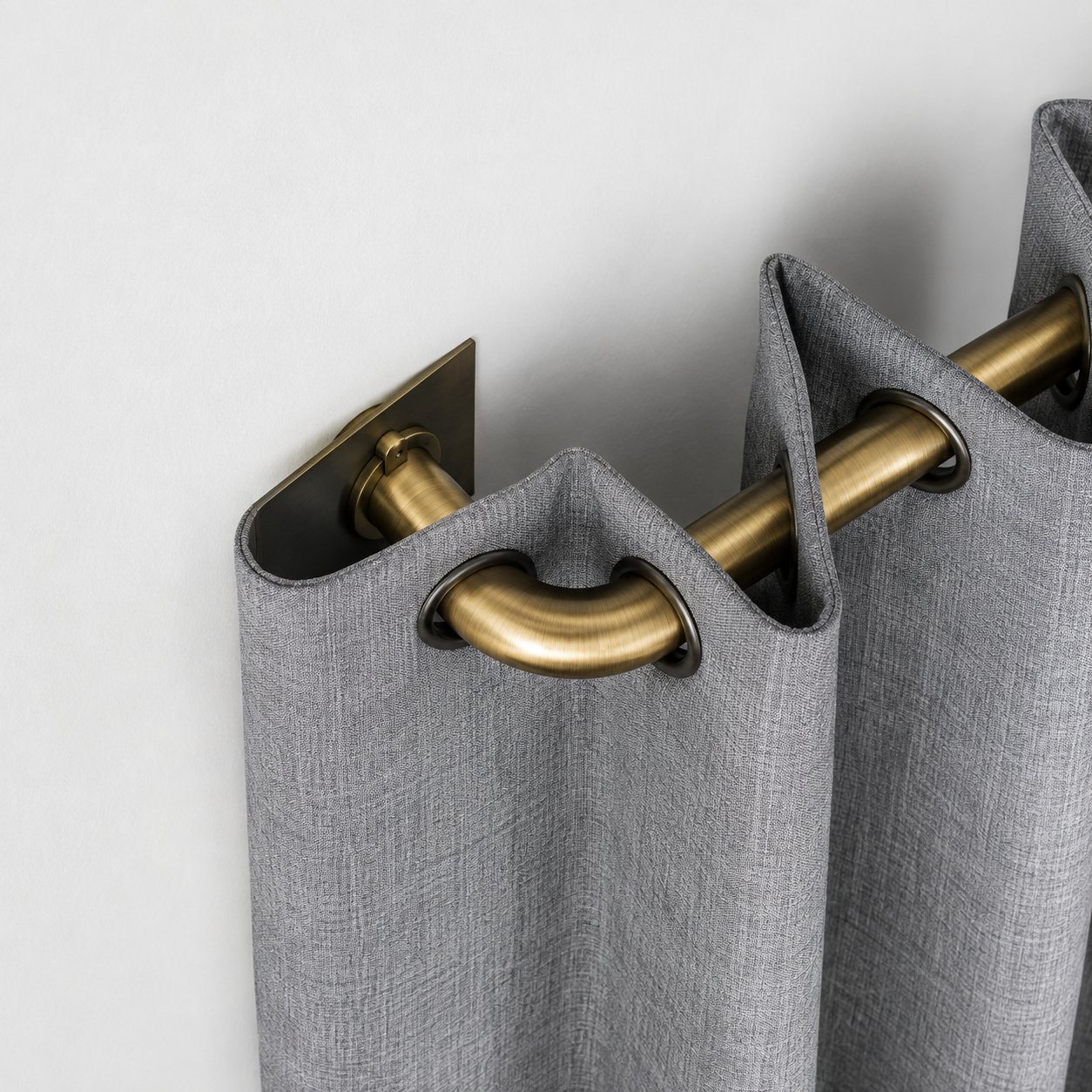 New Edge Blinds 25-28mm Brass Room Darkening Curtain Pole - 170cm - 300cm