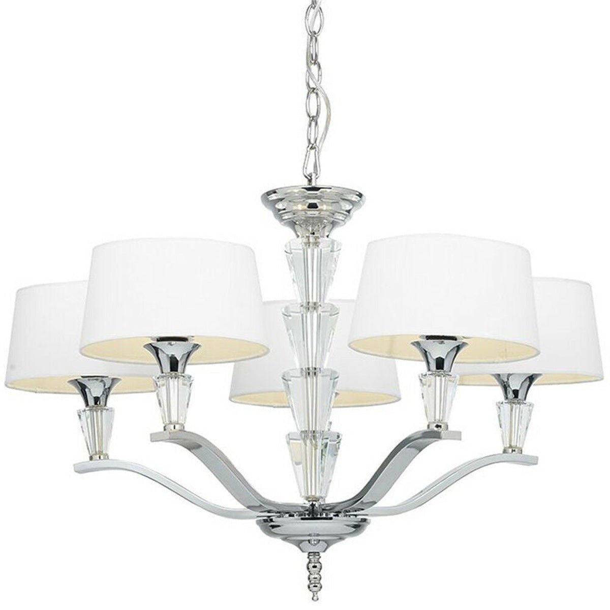 Loops Direct Steel Fabric 5-Light Ceiling Pendant - Chrome
