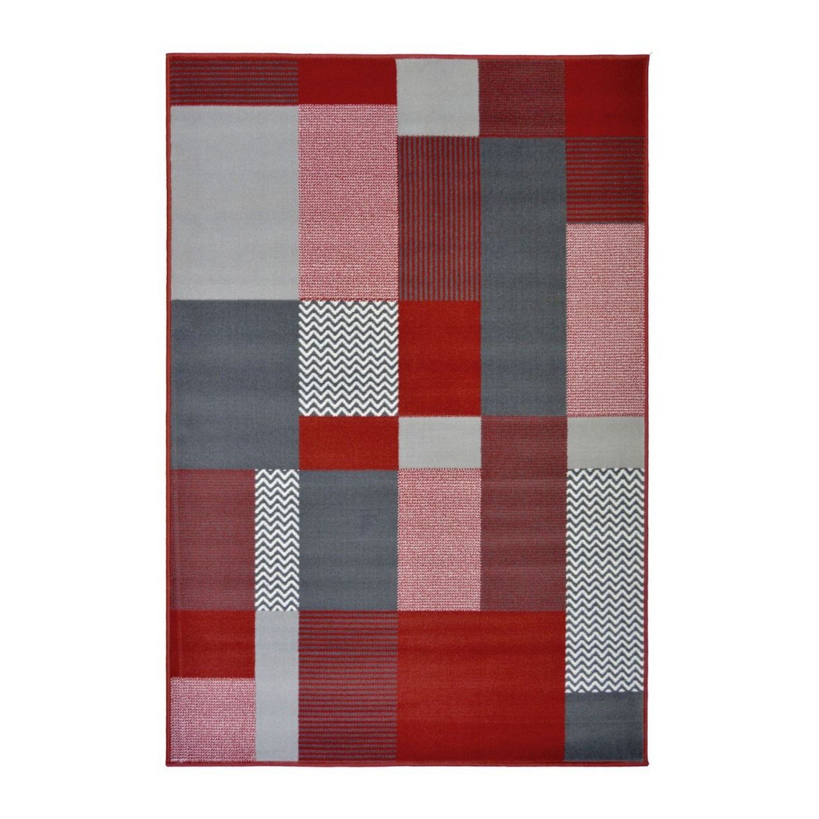 Mega Flooring Red Modern Geometric Rug - 160 x 230cm