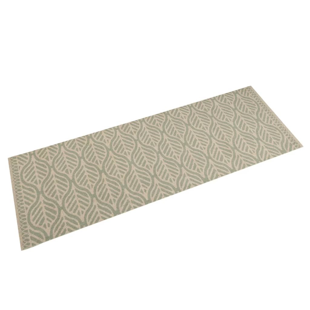 Walplus Washable Leaves Kitchen Rug - Green - 45 x 150 cm