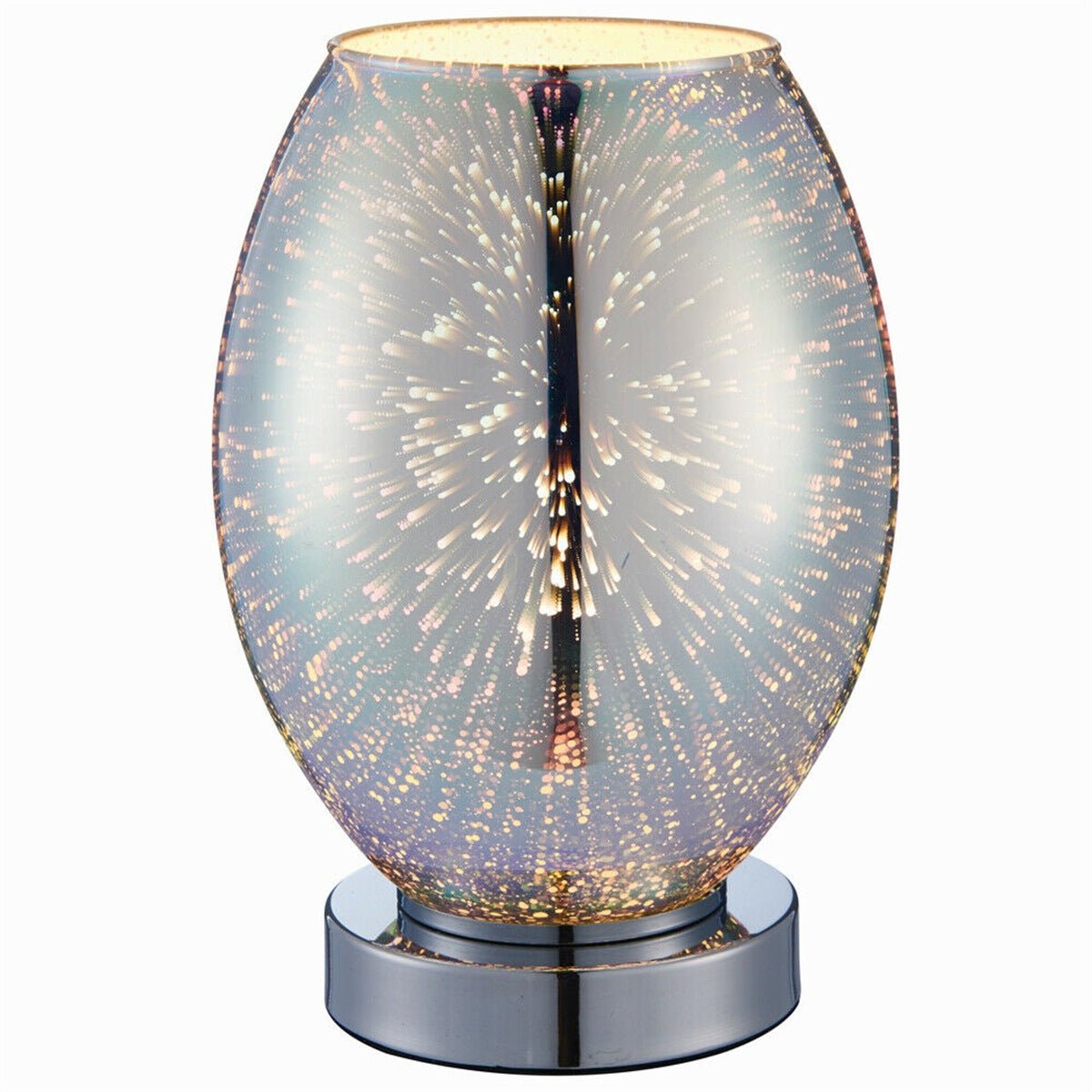 Loops Direct Holographic Glass and Steel Table Lamp - Holographic
