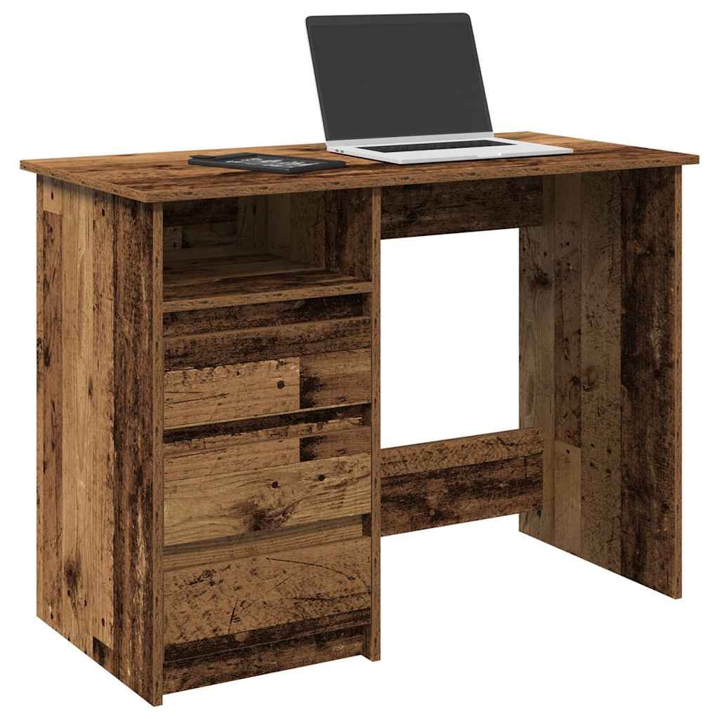 Walplus Engineered Wood Desk - Dark Wood - 102 x 50 x 75 cm