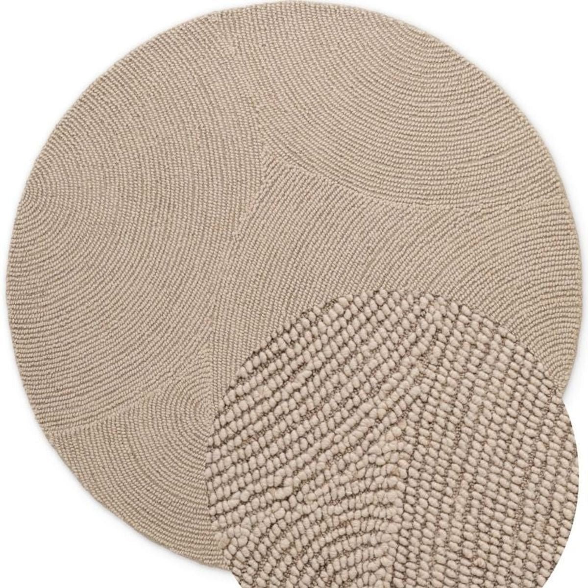Hanse Home Beige Eleni Hand Tufted Geometric Wool Round Rug - 120cm