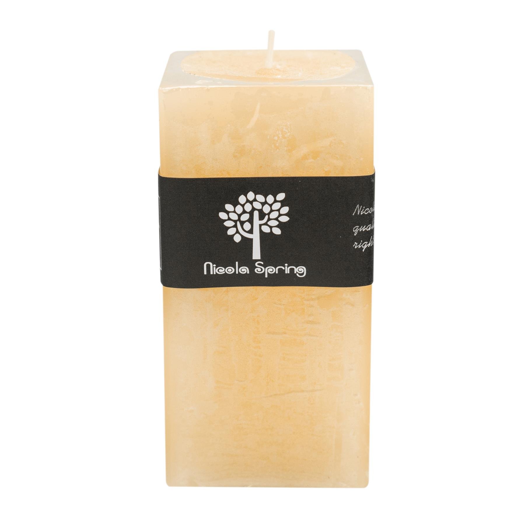Nicola Spring 130ml Square Vanilla Pillar Candle - Cream