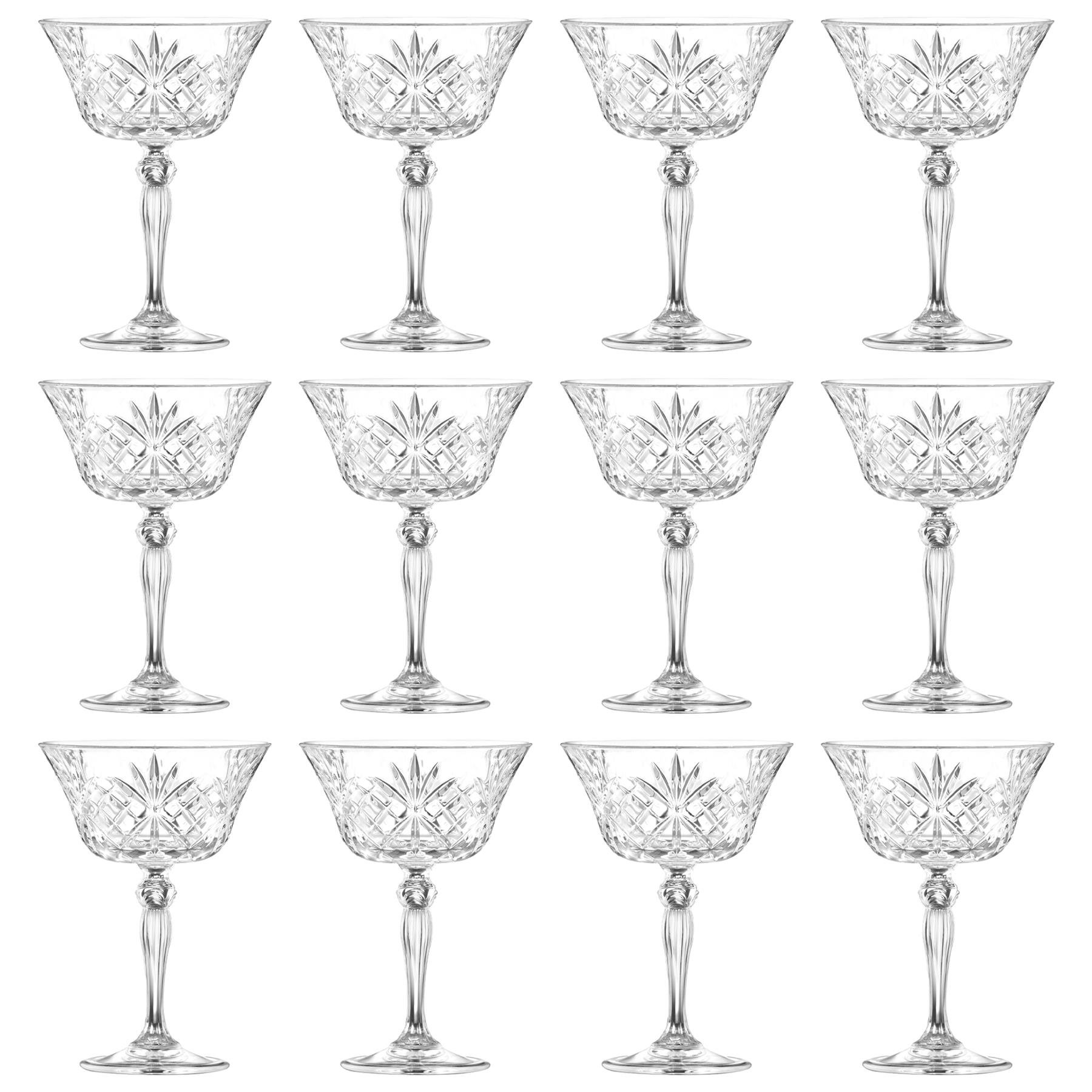 RCR Crystal Melodia Glass Champagne Saucers 260ml - Pack of 12