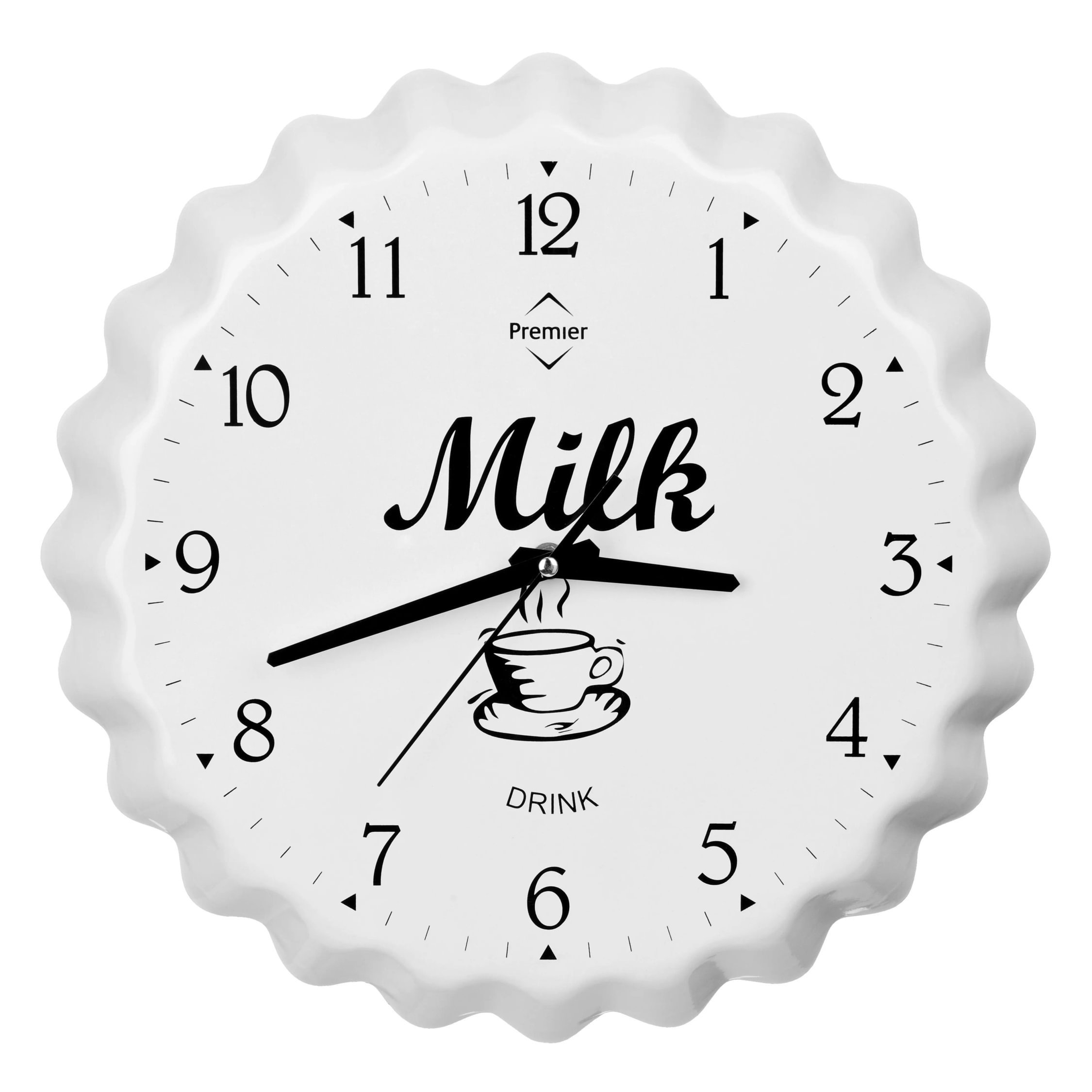 Orsina Mathis Milk Bottle Cap Wall Clock - Black and White