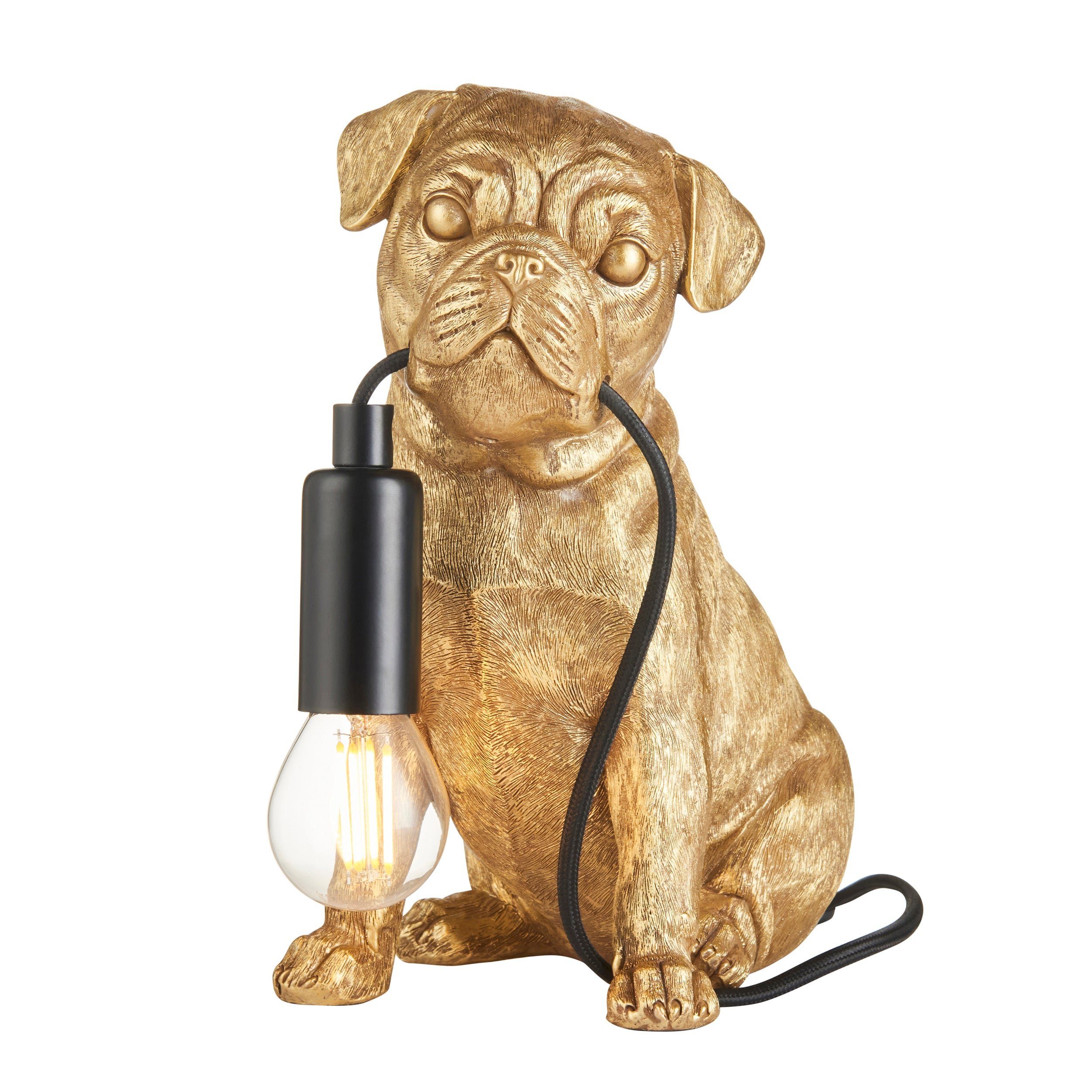 Loops Direct Resin and Steel Table Lamp - Vintage Gold