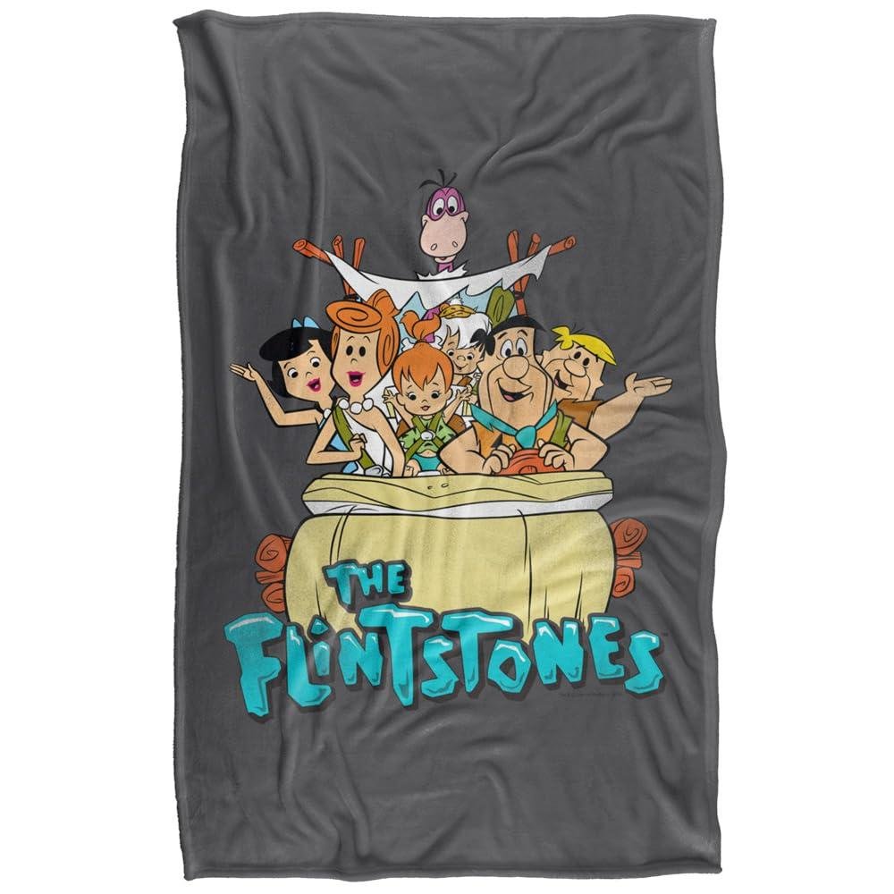 The Flintstones Logo Polyester Soft Touch Blanket - 147cm x 91cm