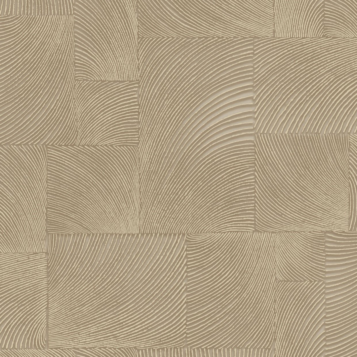 Grandeco Murio Log Cabin Cut Wood Effect Blown Vinyl Wallpaper - Natural Taupe
