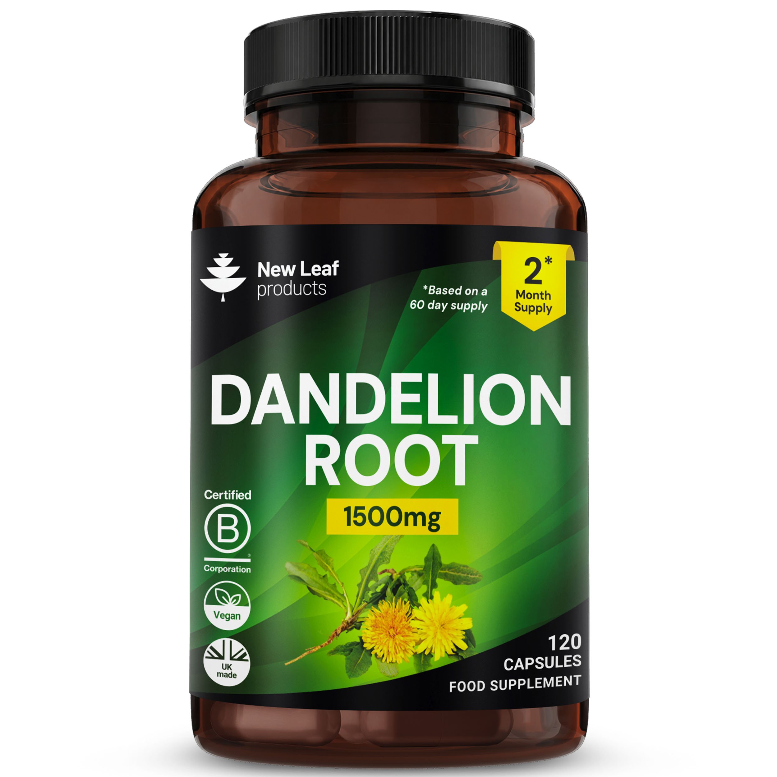 New Leaf Dandelion Root 1500mg  - 120 Capsules