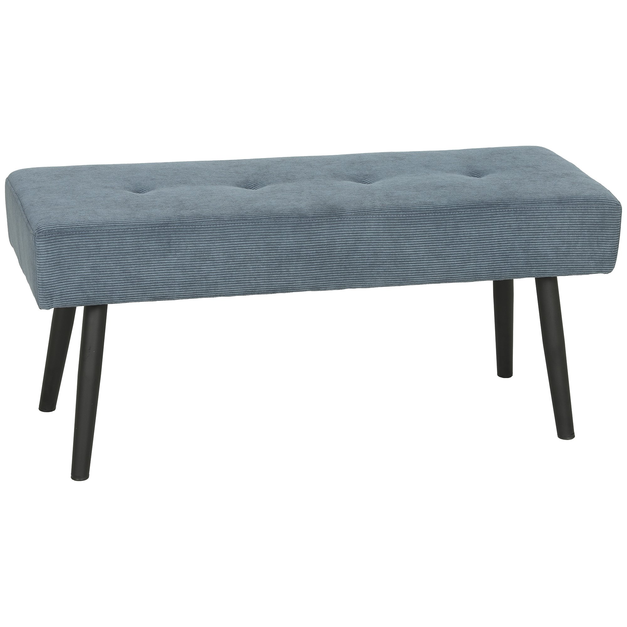 HOMCOM Thick Padding Corduroy Bedroom Bench - Blue