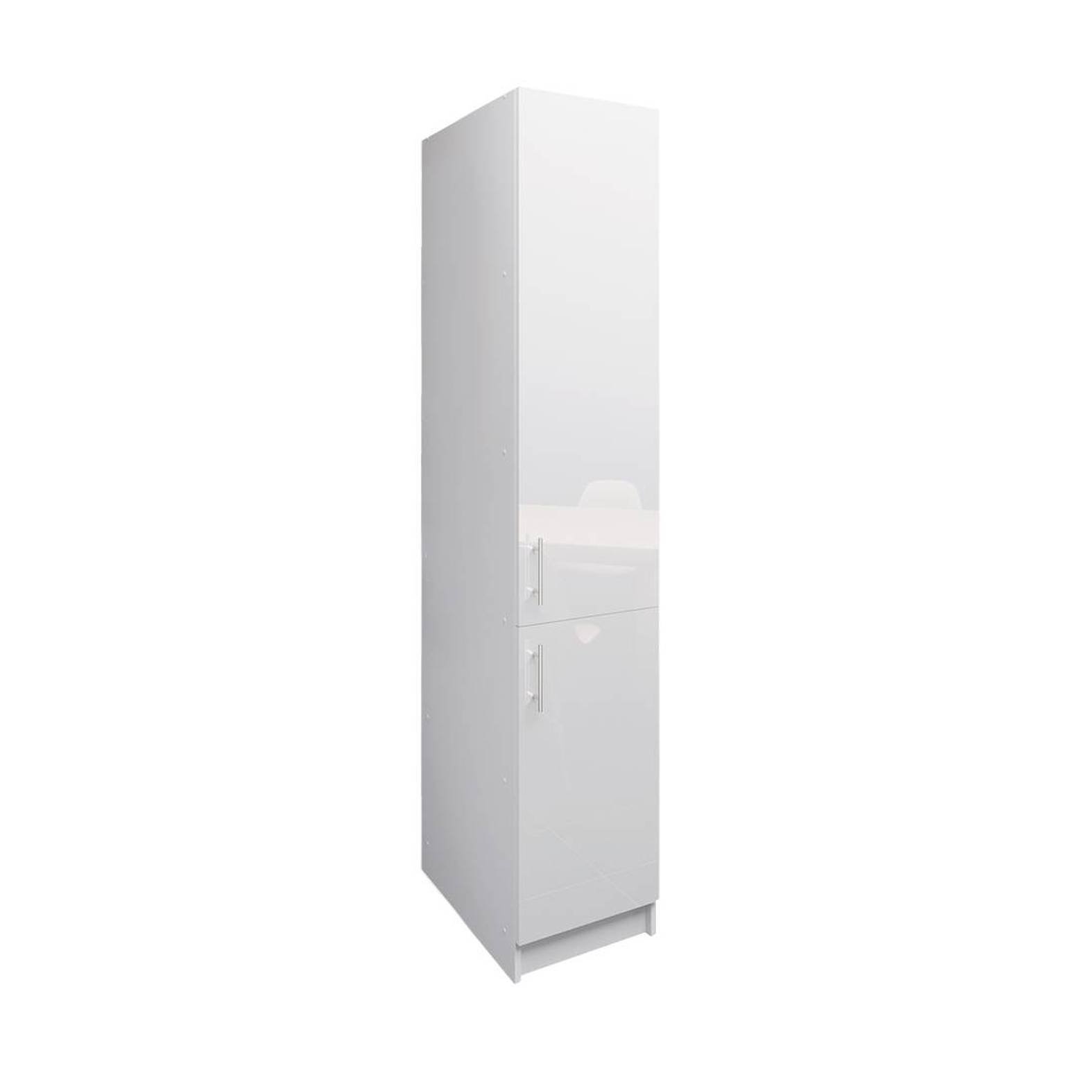 JD Greta 400mm Tall Larder Cabinet with 2 Doors - White Gloss
