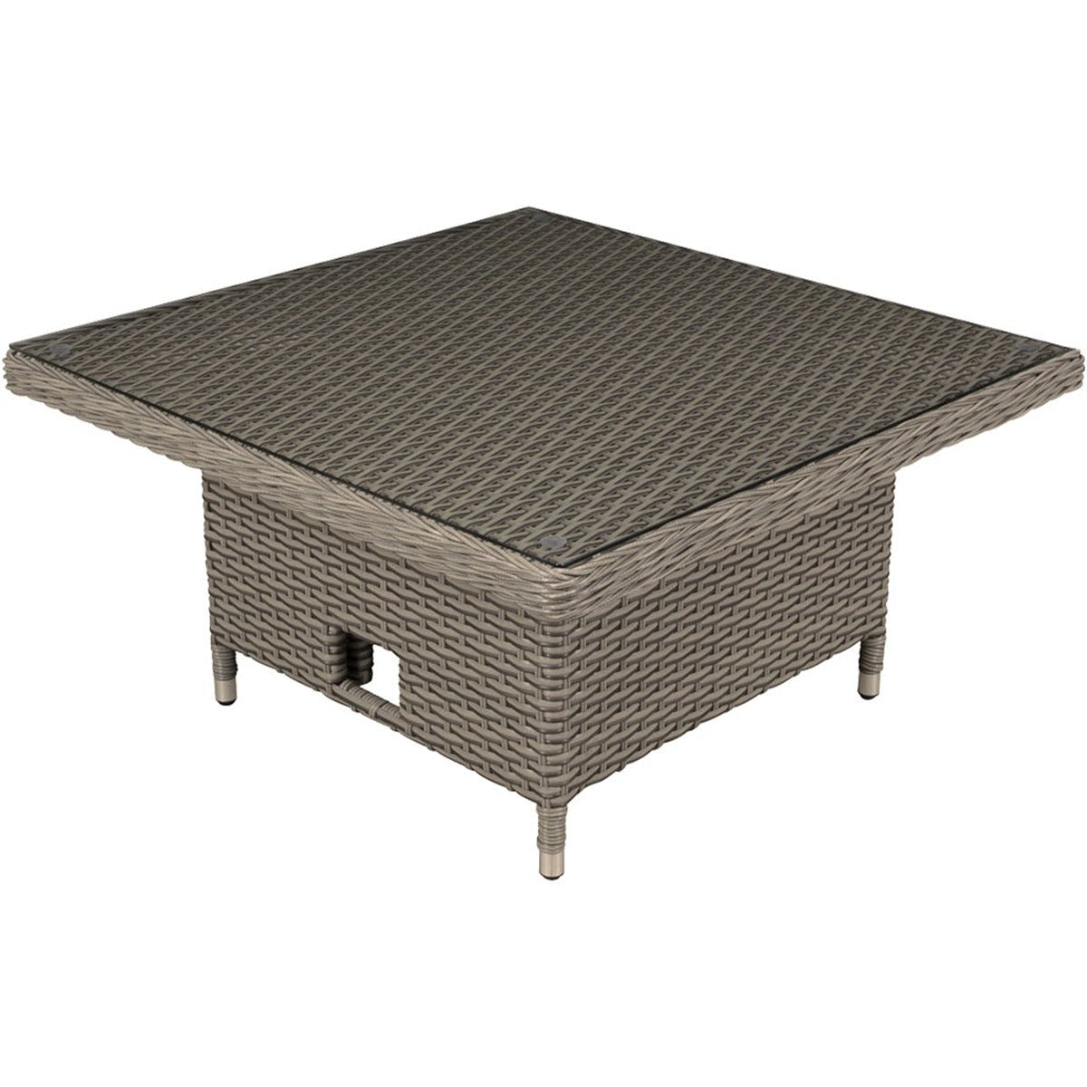 Loops Direct Rattan Wicker Dining Table - Tempered Glass