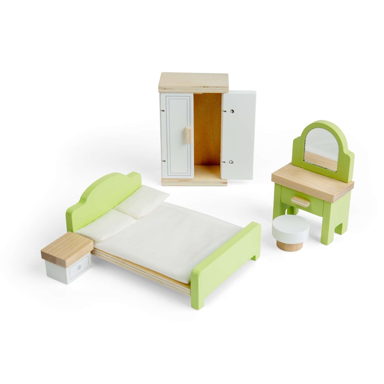 Bigjigs Toys Bedroom Set for Dollshouse - 3 Years +