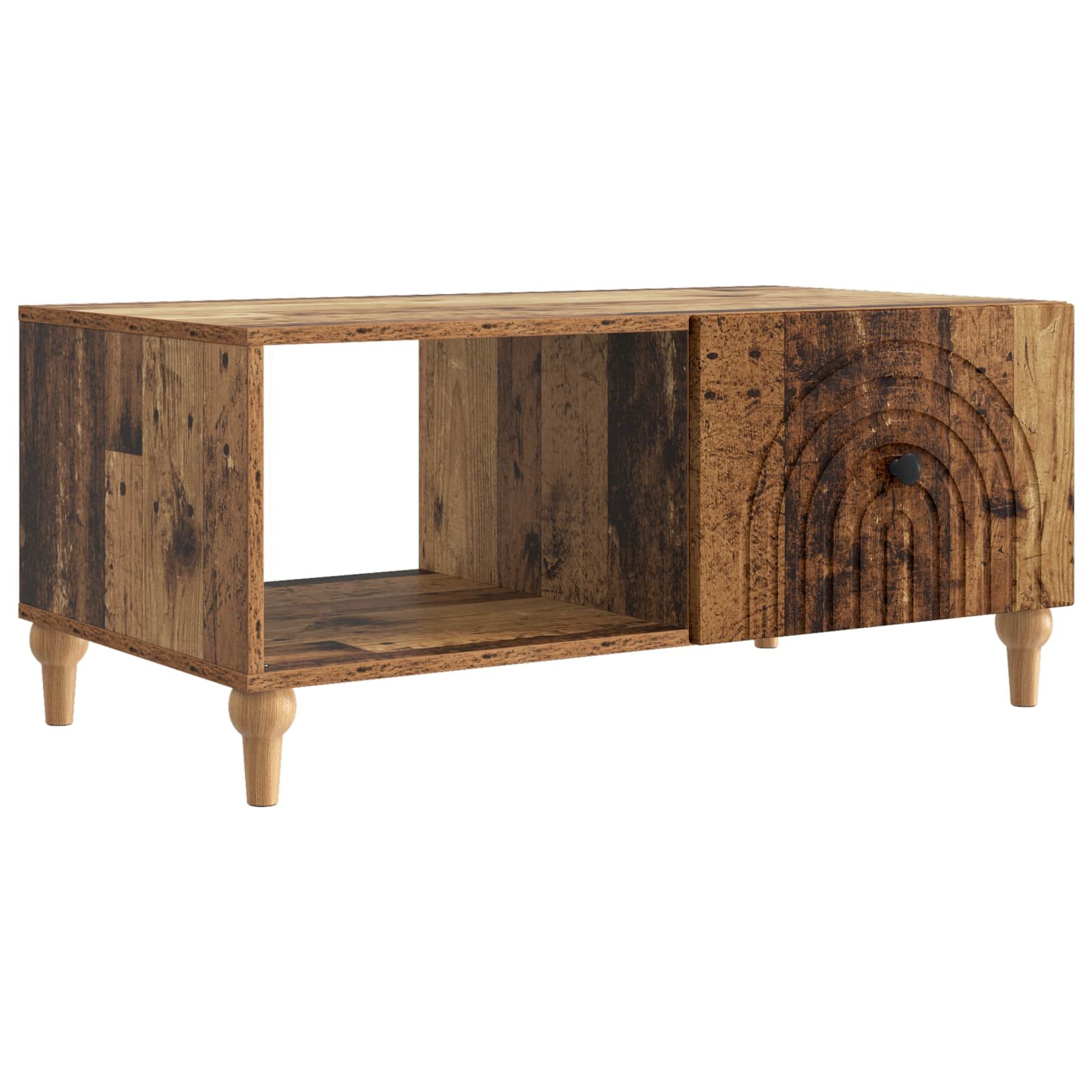 Walplus Engineered Wood Coffee Table - Old wood - 90 x 50 x 40 cm