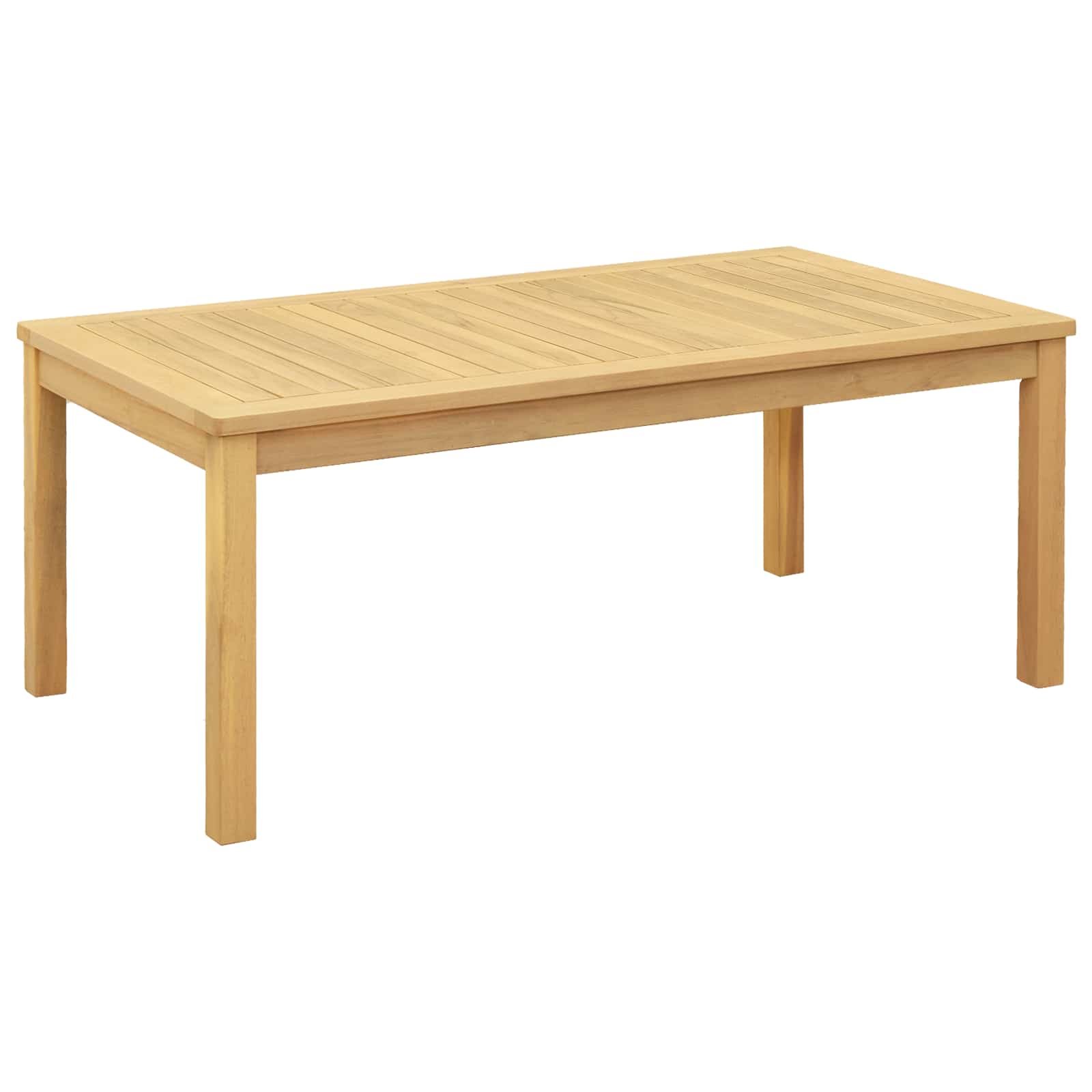 Walplus Rectangular Solid Wood Coffee Table - Light Wood - 110 x 60 x 45 cm