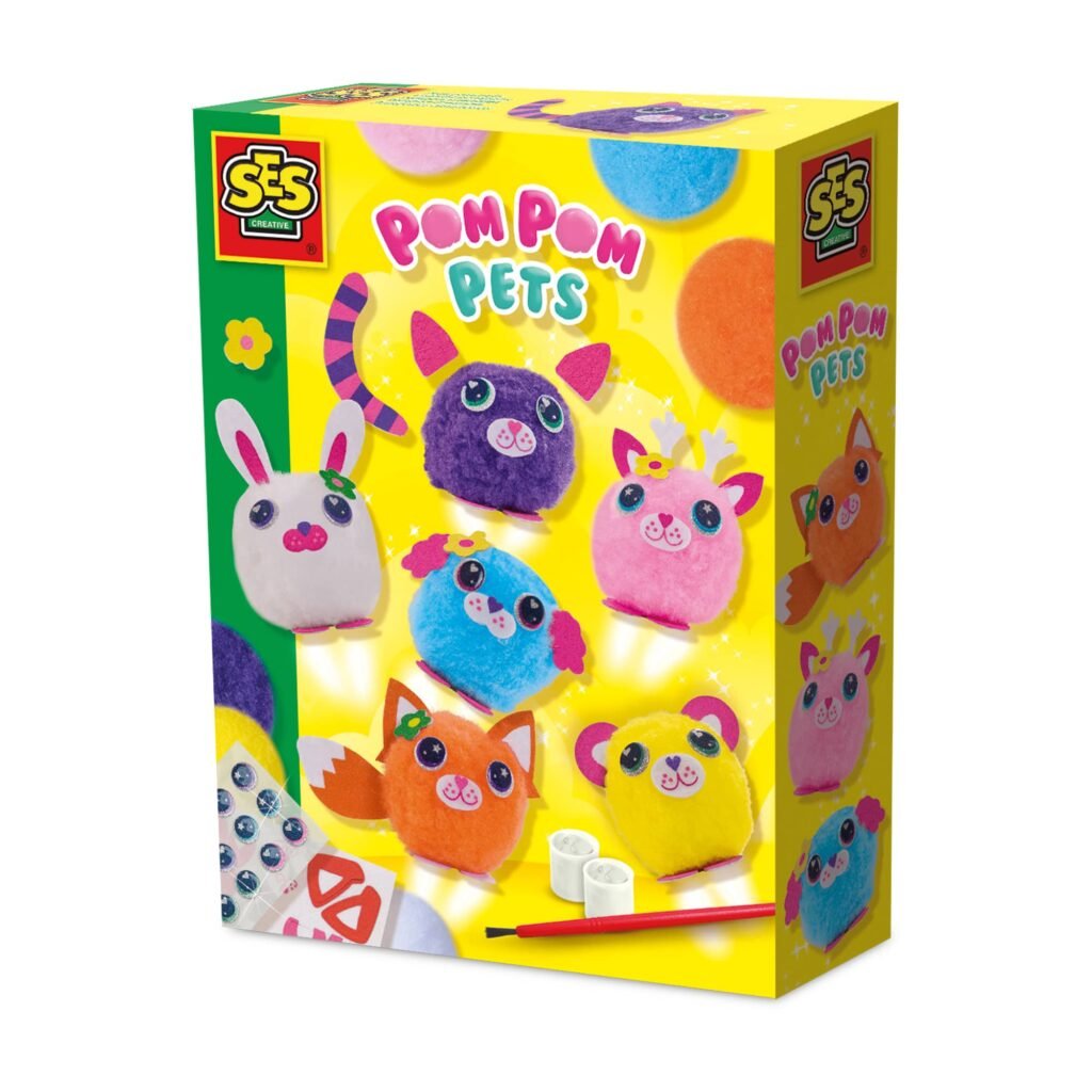SES Creative Make Your Own pom Pom Pets Craft Set