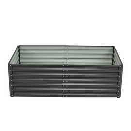 Living and Home 180cm Metal Raised Garden Bed - Anthracite