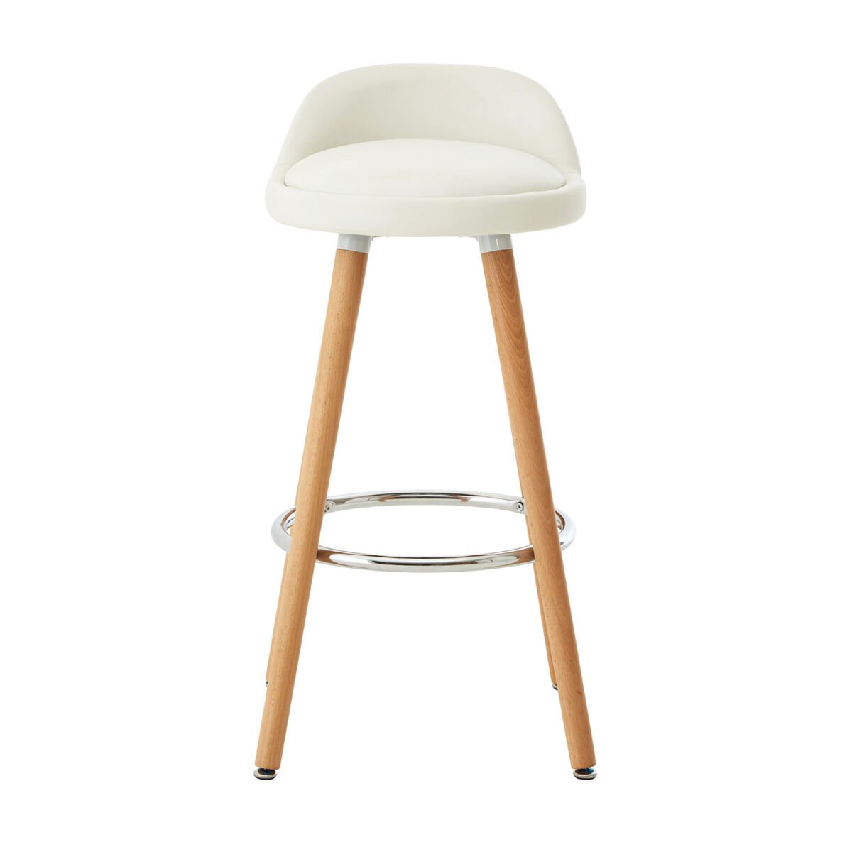Orsina Normann Faux Leather Bar Stool – White and Natural