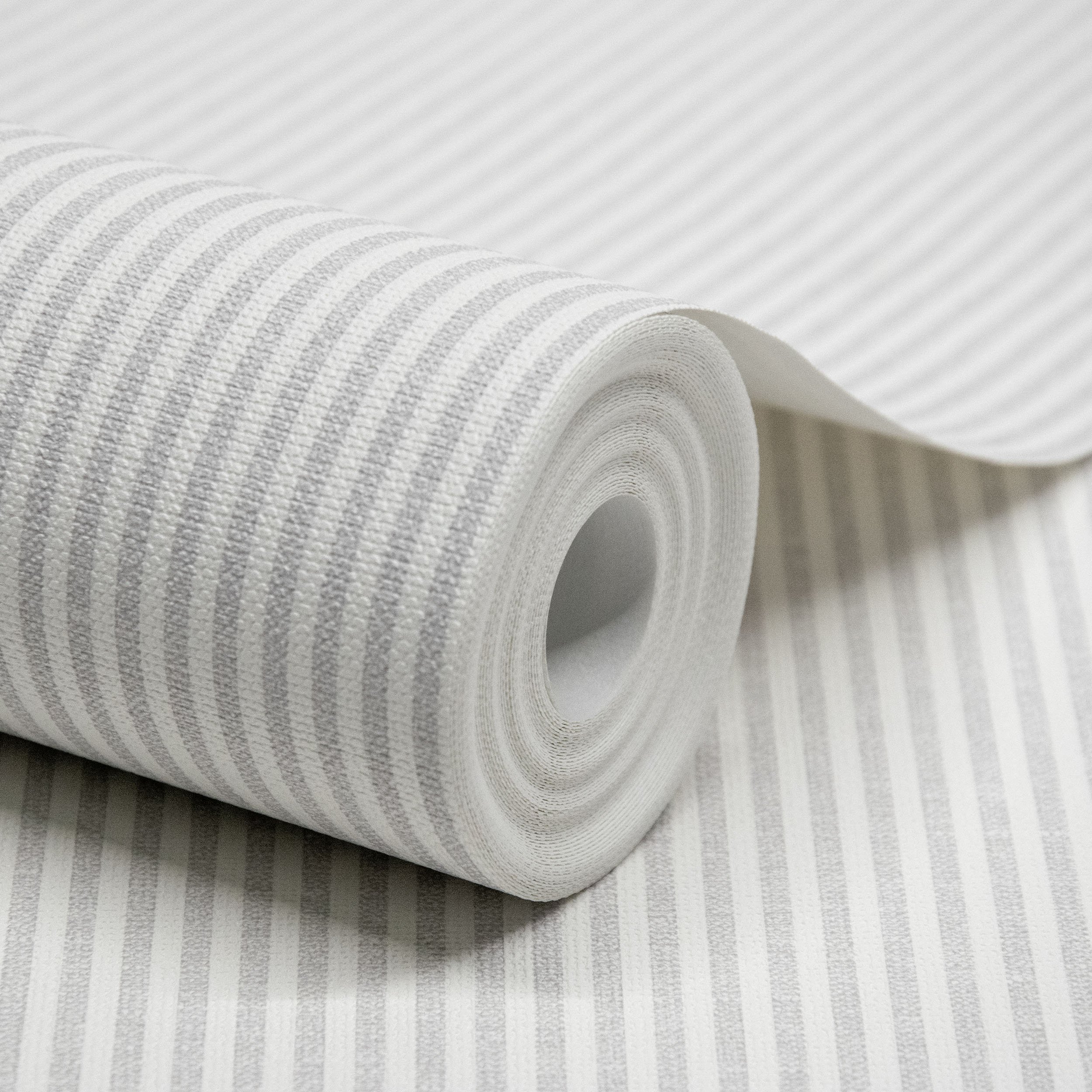 Grandeco Pinstripe Nursery Textured Wallpaper - Grey