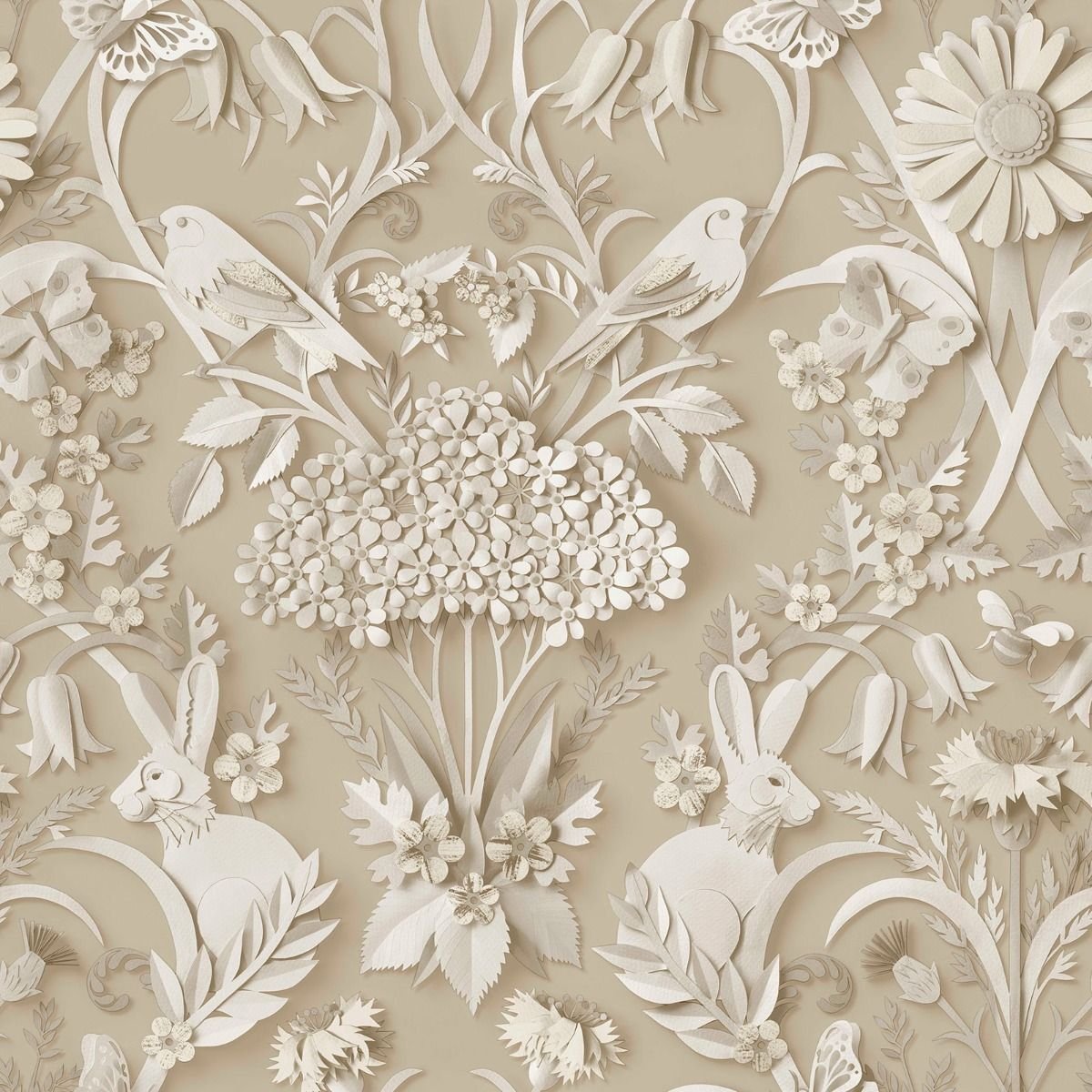 Fine Decor 3D Woodland Wallpaper - Natural