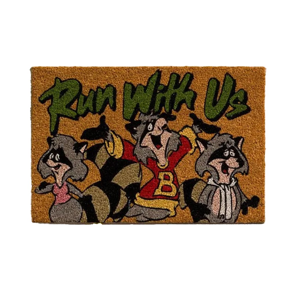 The Raccoons Run With Us Door Mat