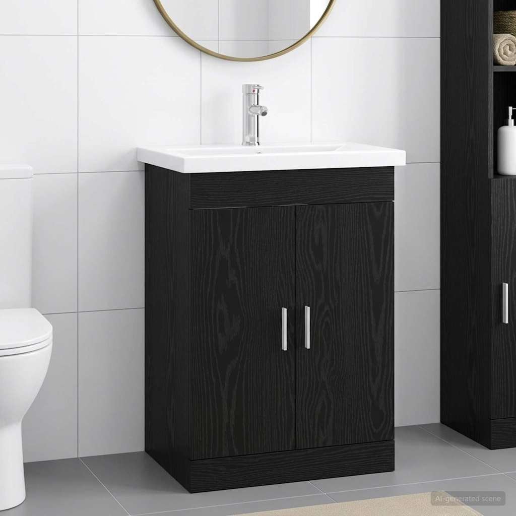 Walplus 1 Shelf Bathroom Vanity Unit - Stone Grey - 81 x 40 x 84.5 cm