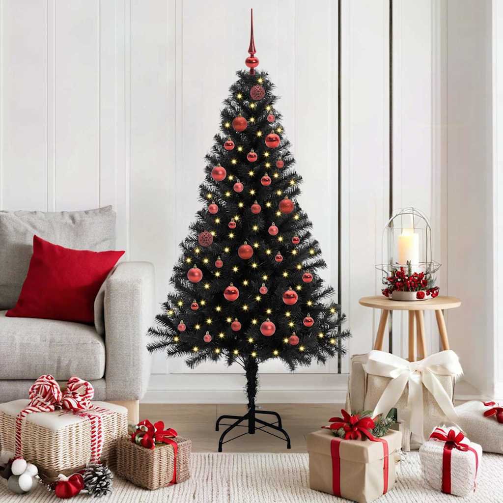 Walplus 150 LED Lights Artificial Christmas Tree - Black - 150 cm