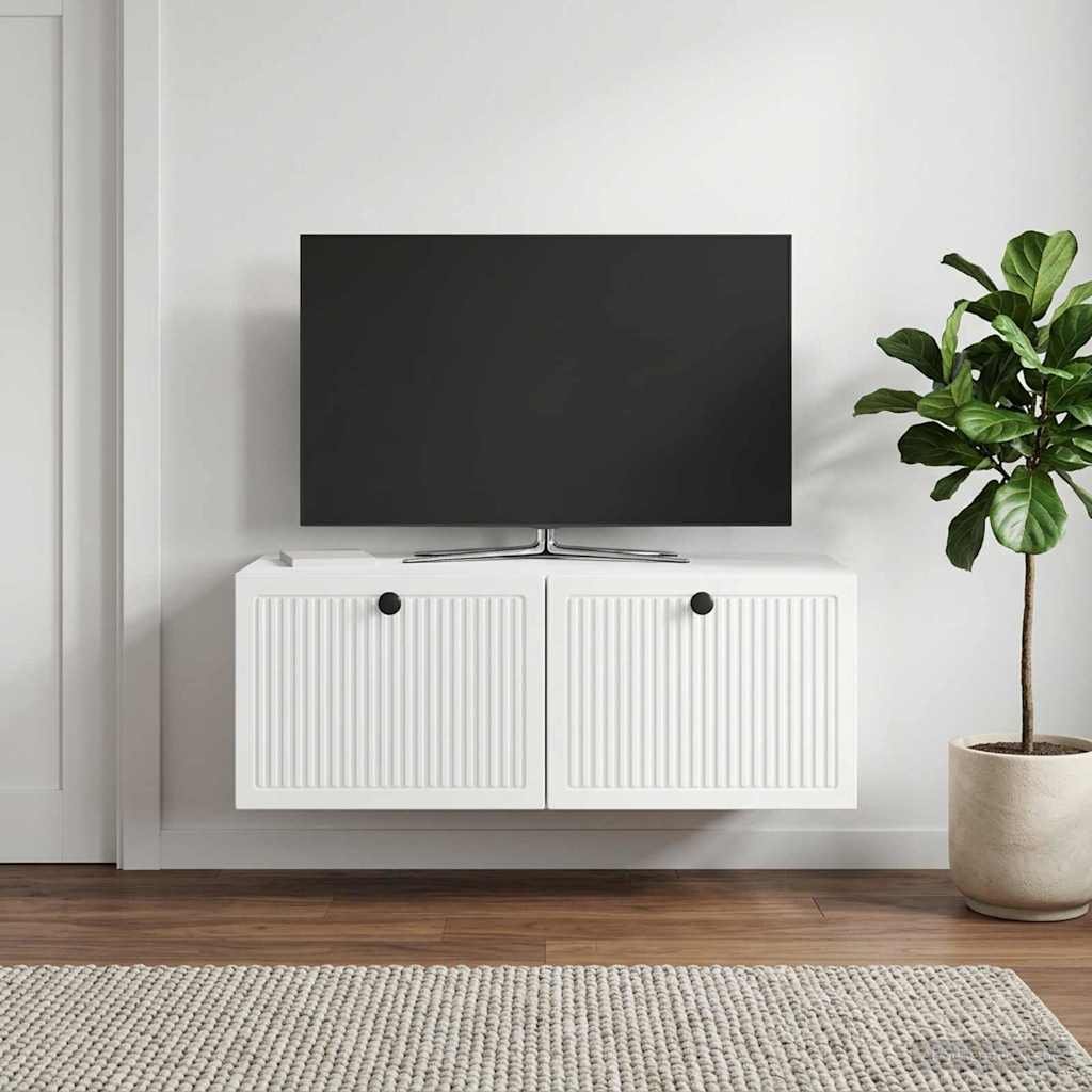 Walplus Wall Mounted TV Cabinet - High Gloss White - 78.5 x 41 x 30 cm