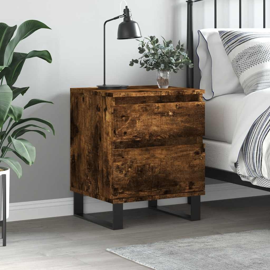 Walplus 1 Drawer Bedside Cabinet - Dark Oak - 40 x 35 x 50 cm