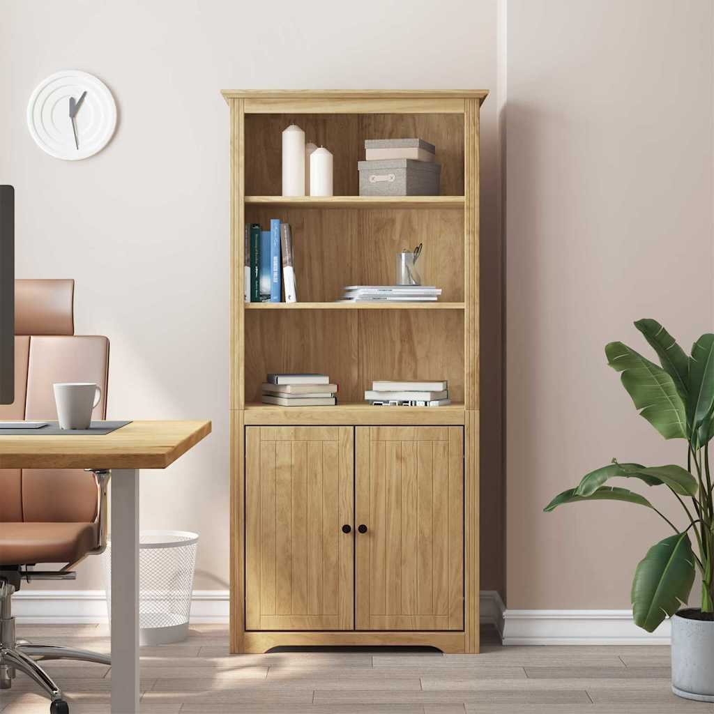 Walplus 2 Door Engineered Wood Bookcase - Brown - 82 x 40 x 173 cm