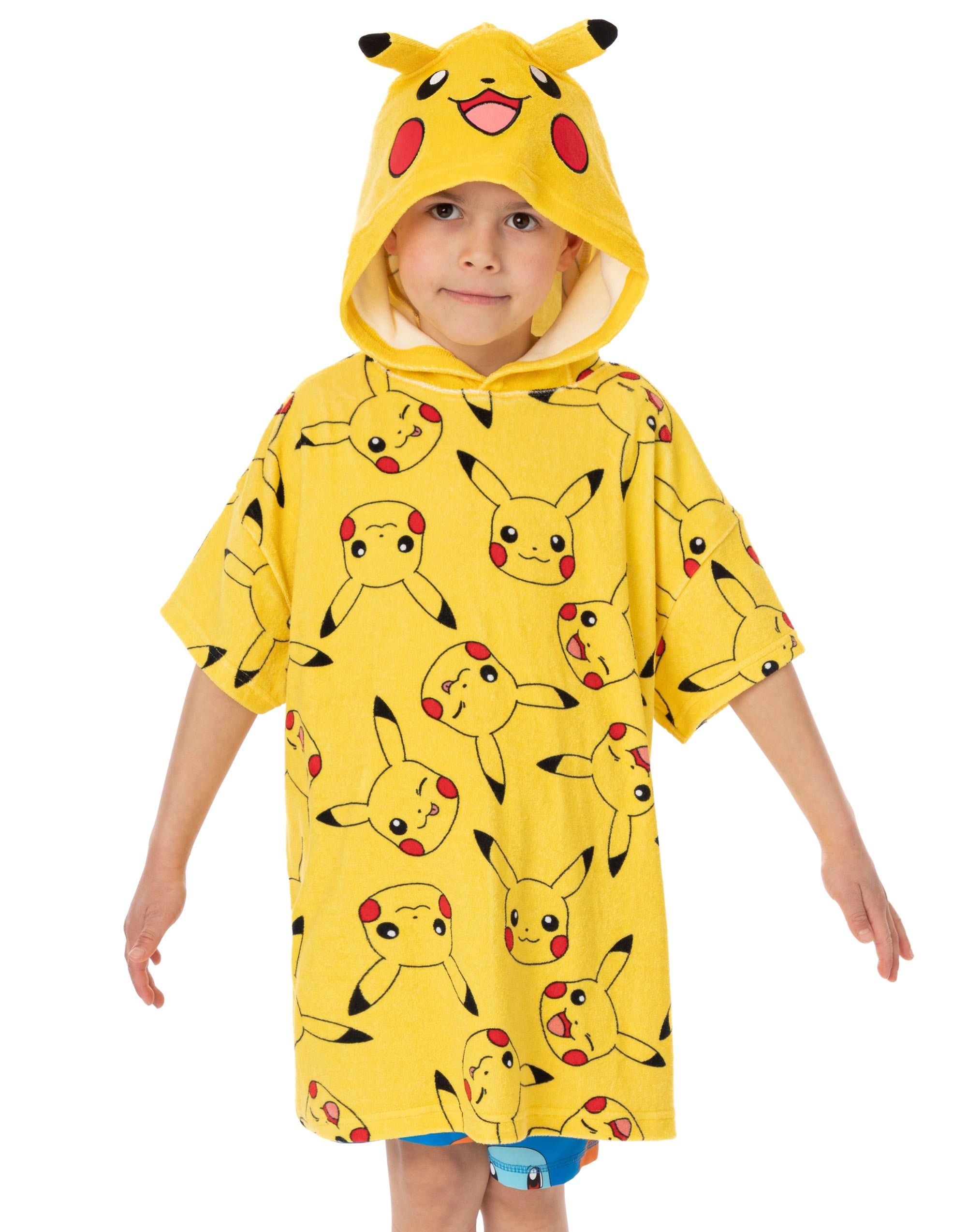 Pokemon Kids Unisex Poncho Towel 3-6 Years - Yellow