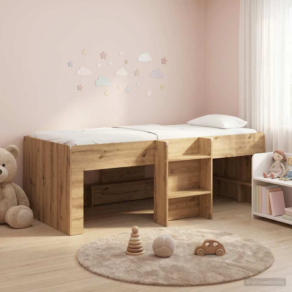 Walplus Engineered Wood Single Kids Loft Bed - Artisan Oak