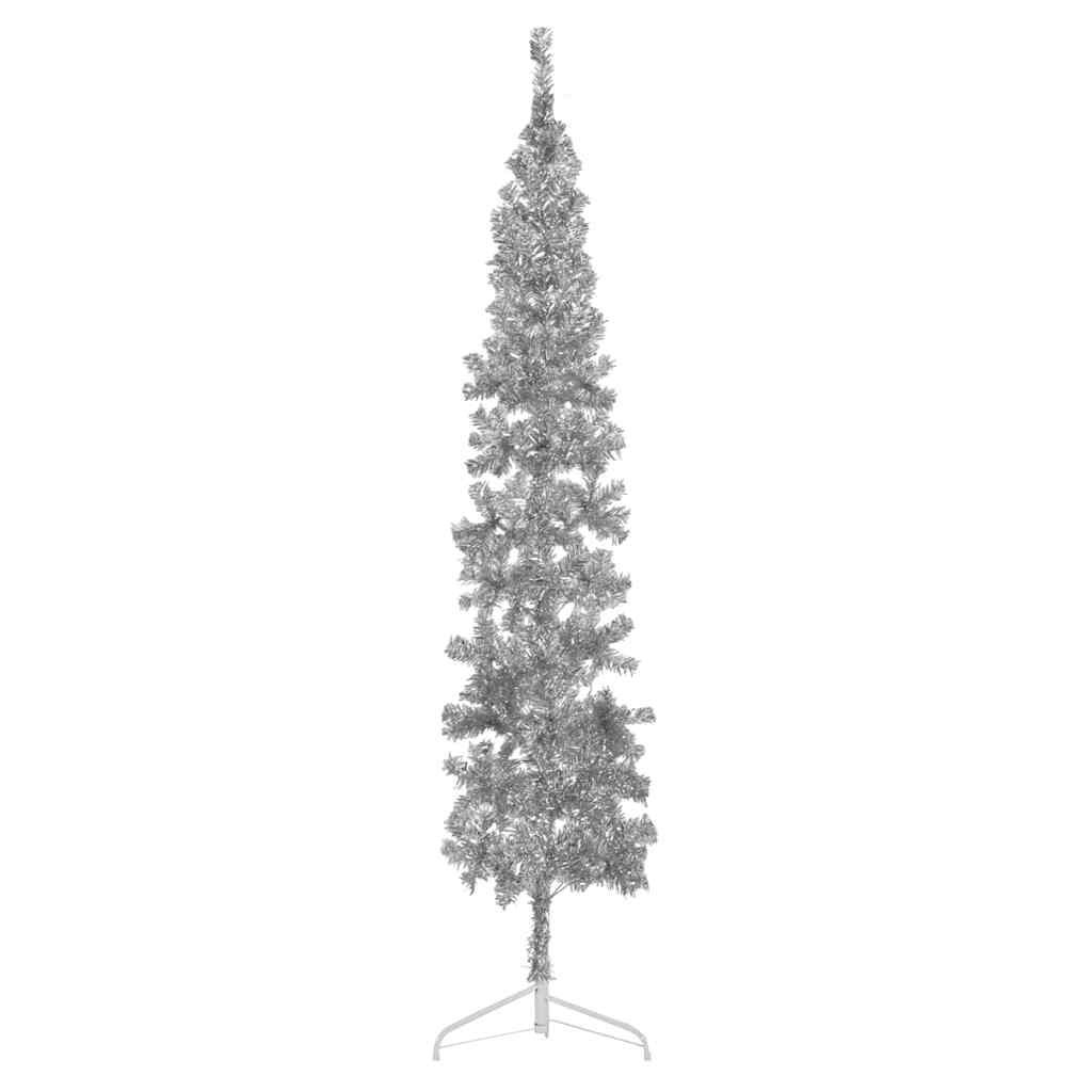 Walplus 290 Branch Tips Slim Half Artificial Christmas Tree - Silver - 210 cm