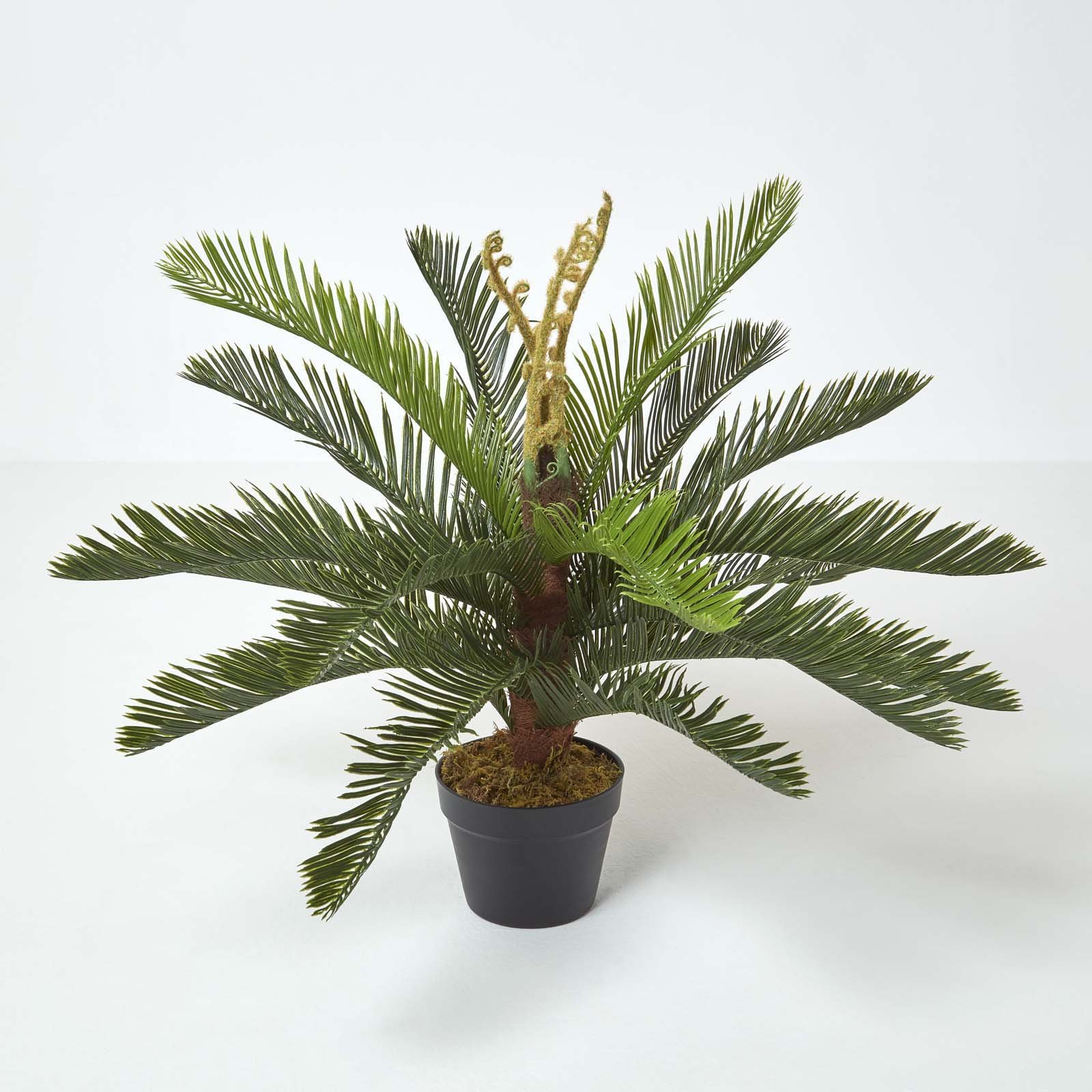 Homescapes Handcrafted 'Sago Palm' Artificial Cycas Plant with Pot - Green