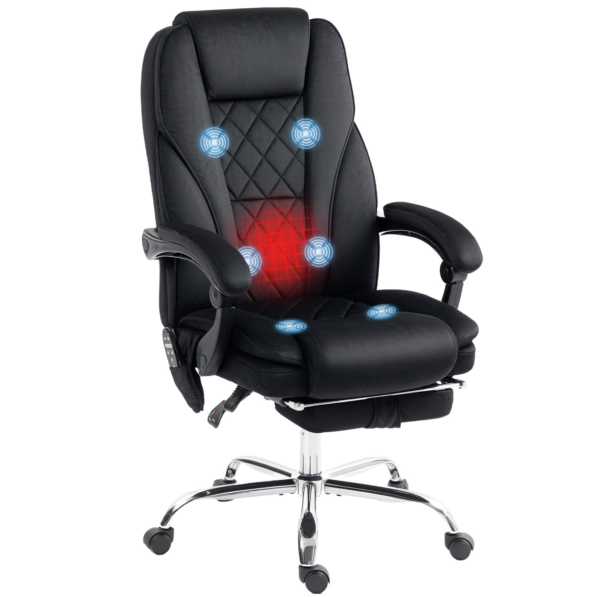 Vinsetto 6 Point Massage and Heat Massage Office Chair - Black