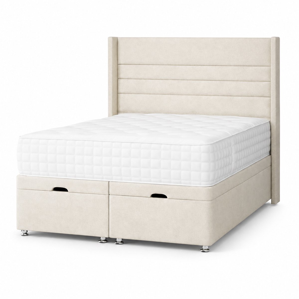 Comfy Deluxe Alpha  4ft Small Double  Ottoman End Lift  Bed Set - Naples Cream